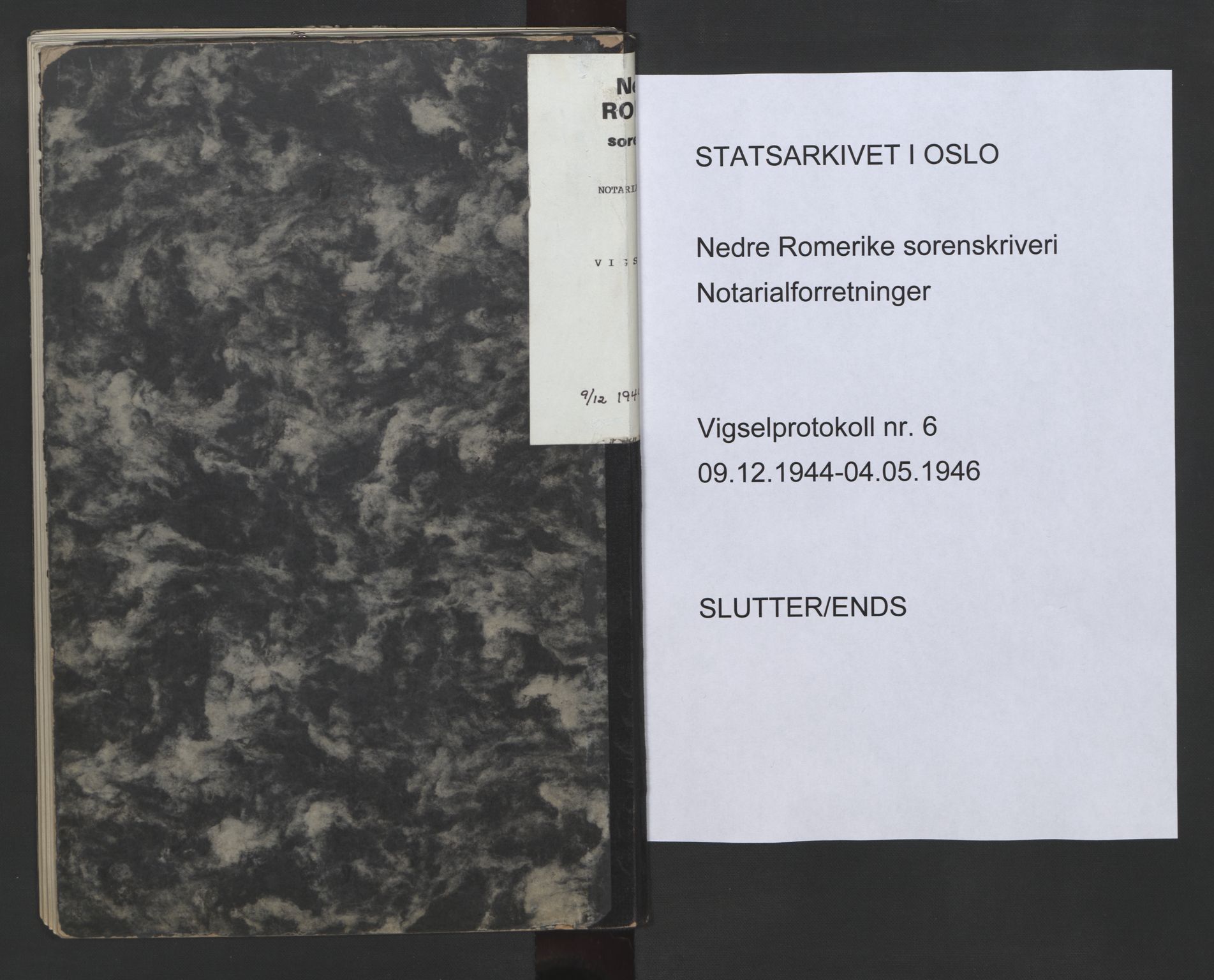 Nedre Romerike sorenskriveri, SAO/A-10469/L/Lb/L0006: Vigselsbok - borgerlige vielser, 1944-1946, p. 202-203