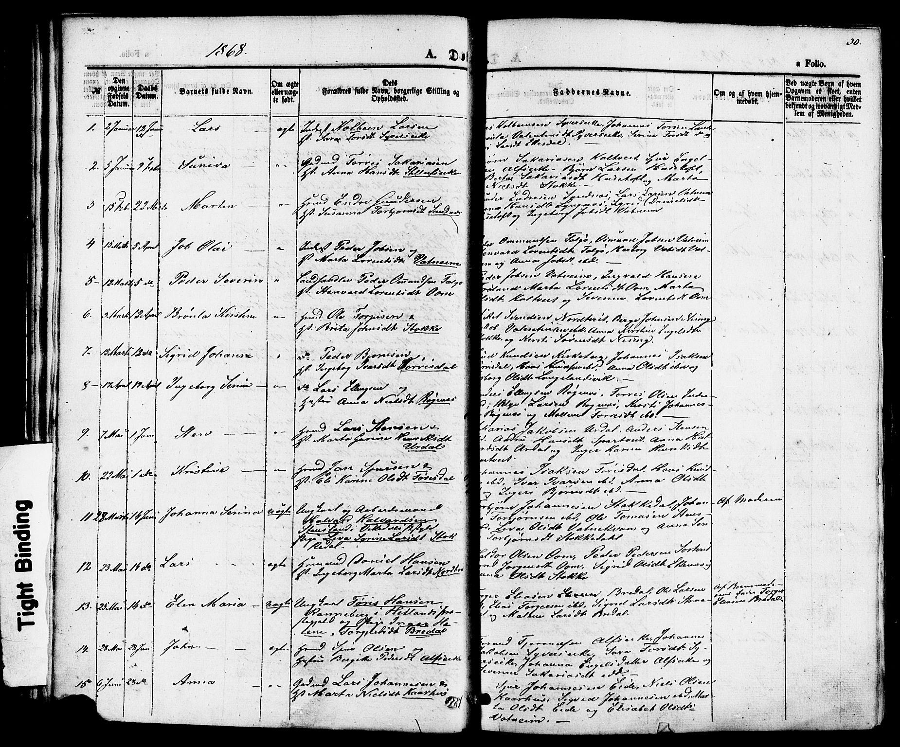 Skjold sokneprestkontor, AV/SAST-A-101847/H/Ha/Haa/L0007: Parish register (official) no. A 7, 1857-1882, p. 30