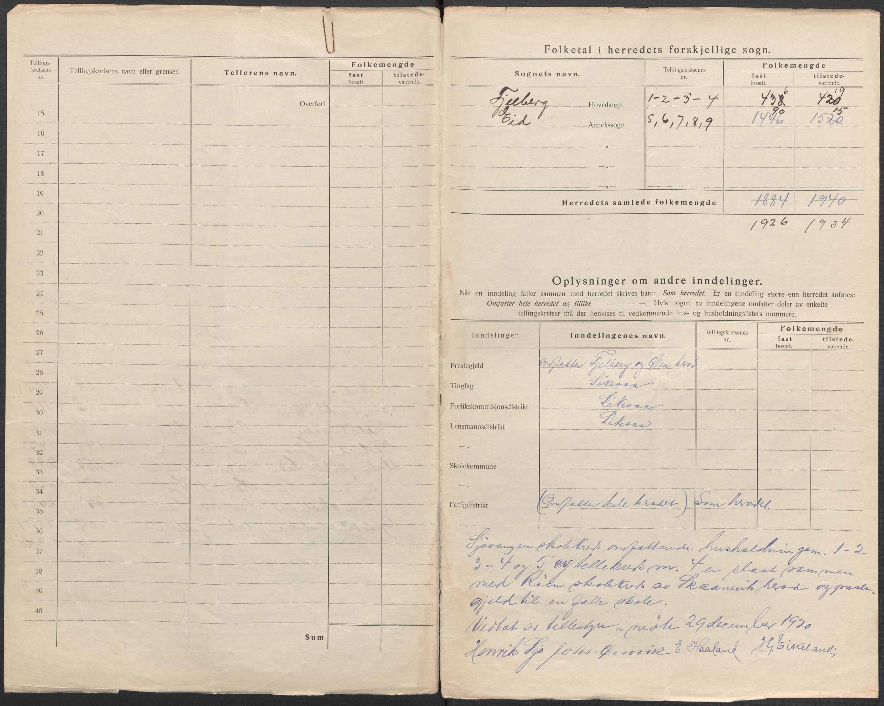 SAB, 1920 census for Fjelberg, 1920, p. 3