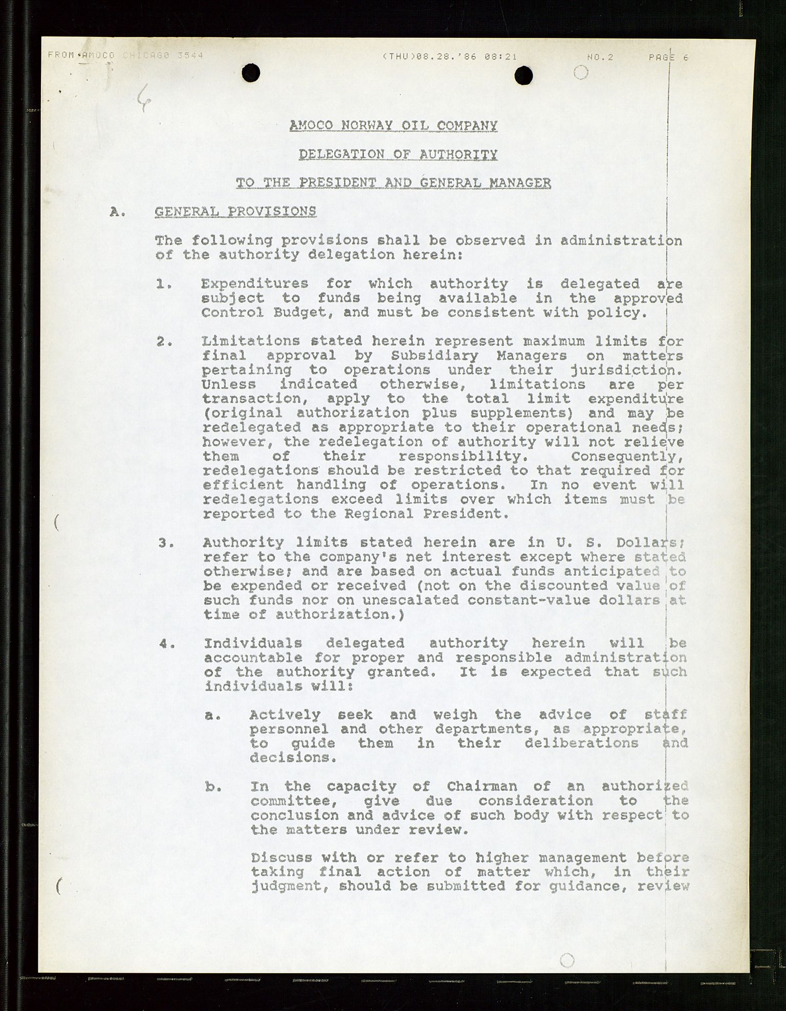 Pa 1740 - Amoco Norway Oil Company, AV/SAST-A-102405/22/A/Aa/L0001: Styreprotokoller og sakspapirer, 1965-1999, p. 70
