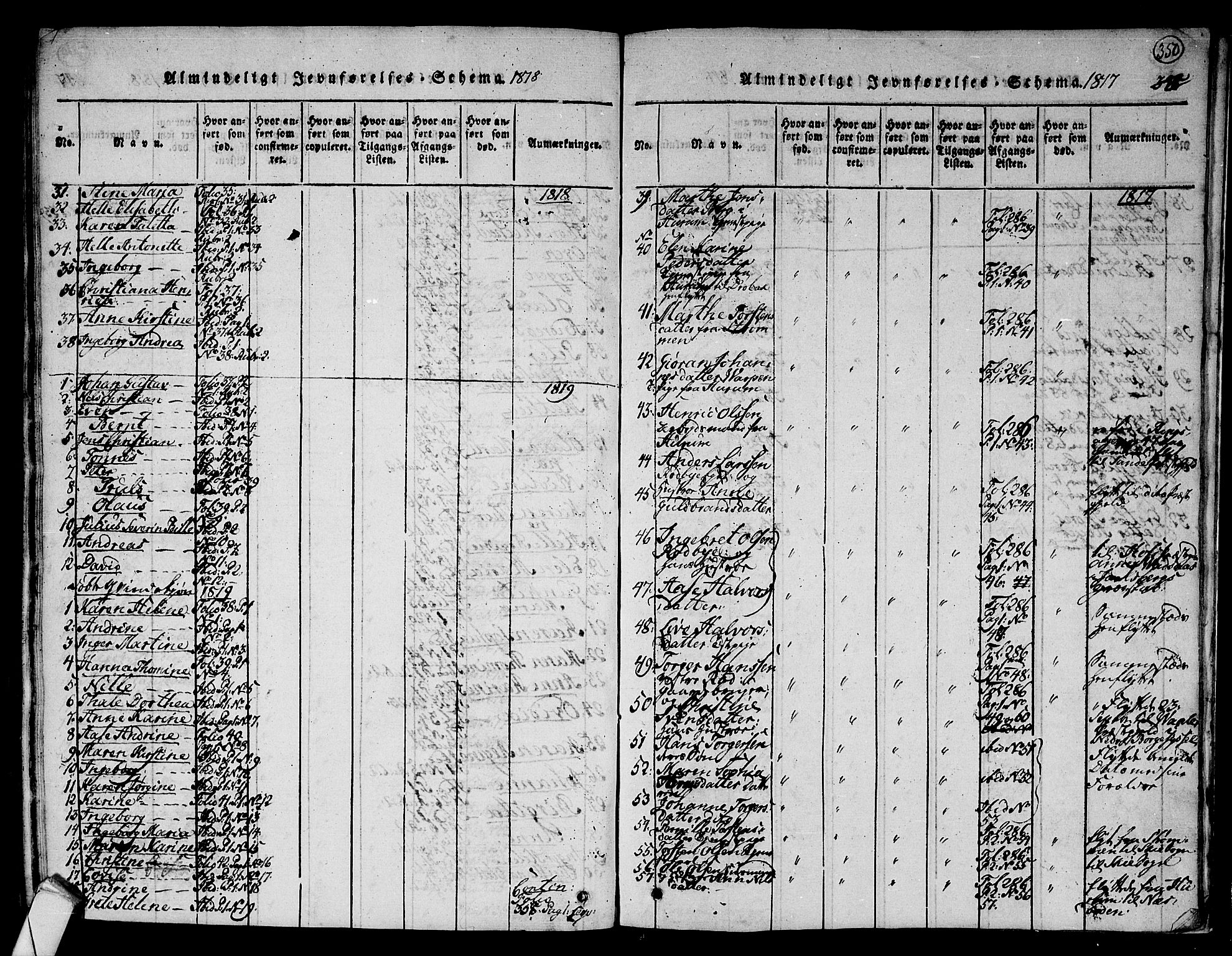 Hurum kirkebøker, AV/SAKO-A-229/F/Fa/L0009: Parish register (official) no. 9, 1816-1826, p. 350