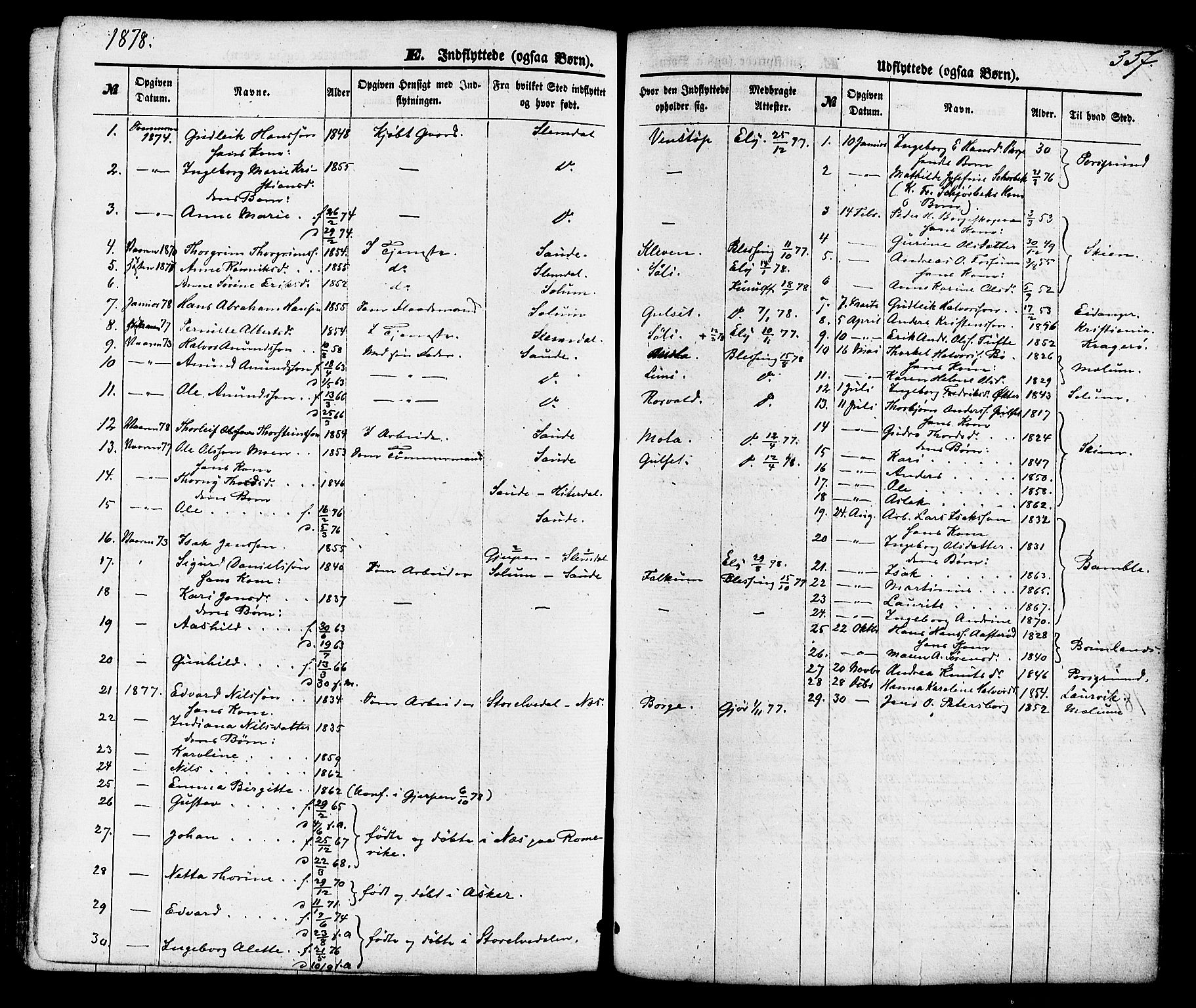 Gjerpen kirkebøker, AV/SAKO-A-265/F/Fa/L0009: Parish register (official) no. I 9, 1872-1885, p. 357