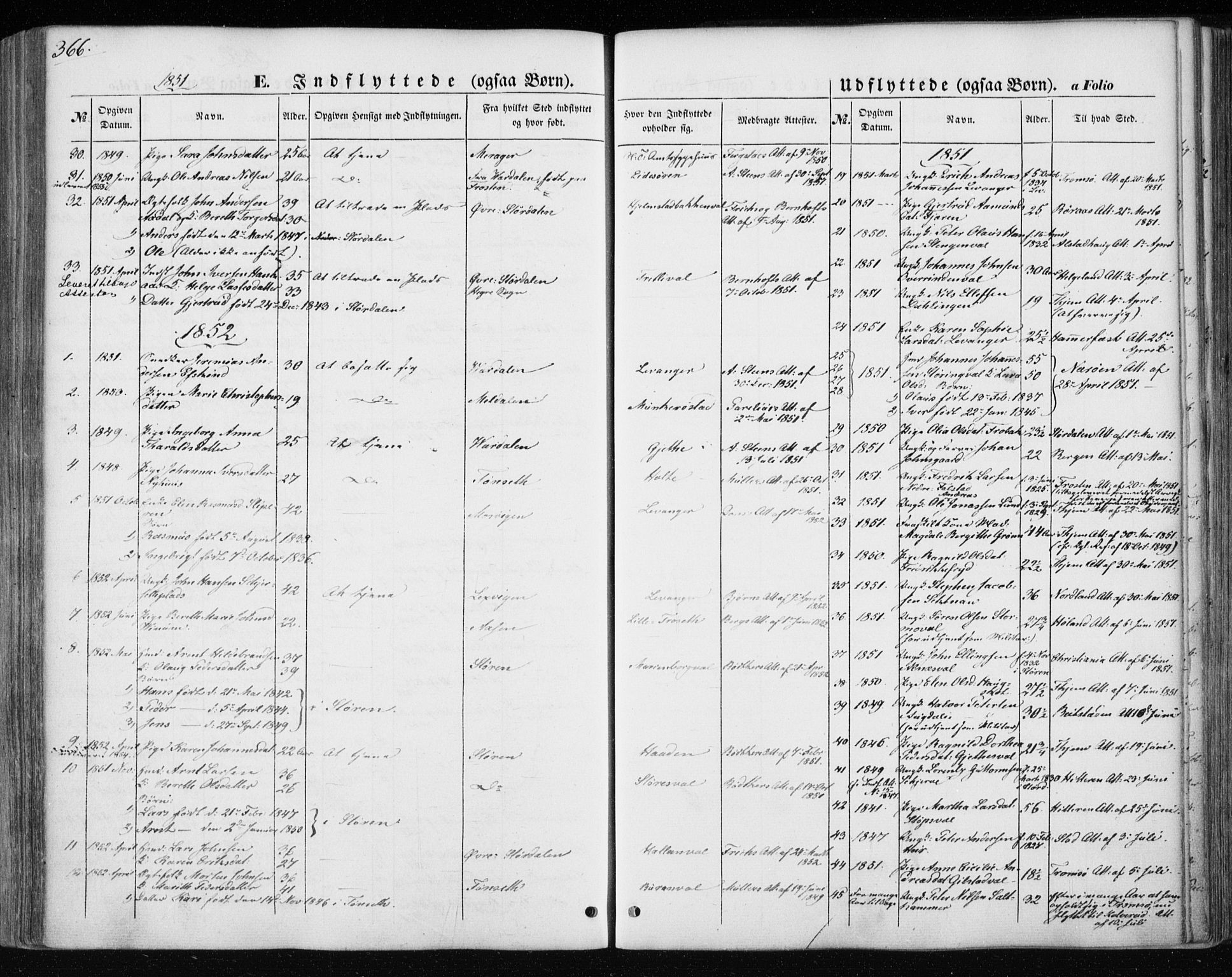 Ministerialprotokoller, klokkerbøker og fødselsregistre - Nord-Trøndelag, SAT/A-1458/717/L0154: Parish register (official) no. 717A07 /1, 1850-1862, p. 366