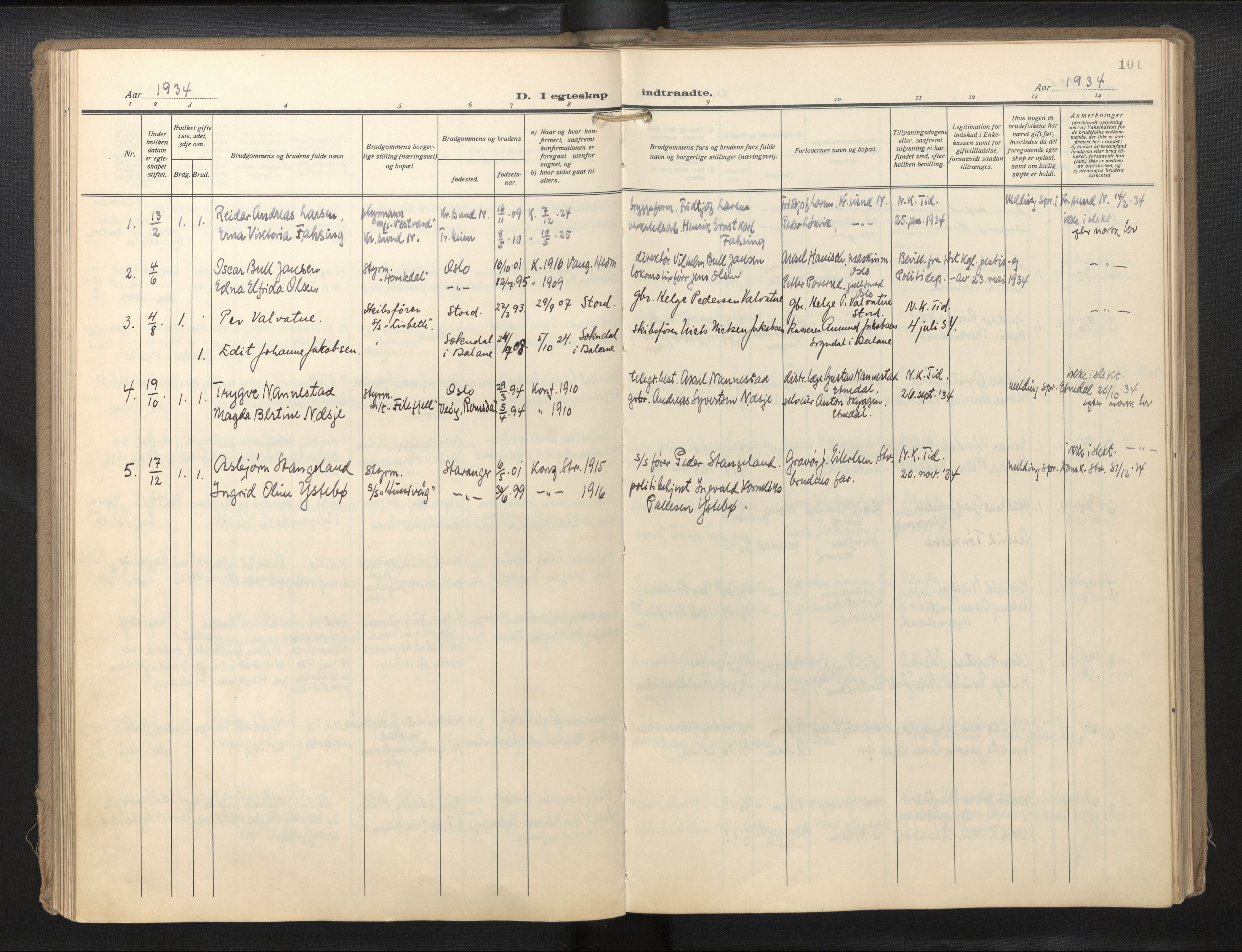 Den norske sjømannsmisjon i utlandet/Hollandske havner (Amsterdam-Rotterdam-Europort), AV/SAB-SAB/PA-0106/H/Ha/Haa/L0004: Parish register (official) no. A 4, 1928-1956, p. 100b-101a