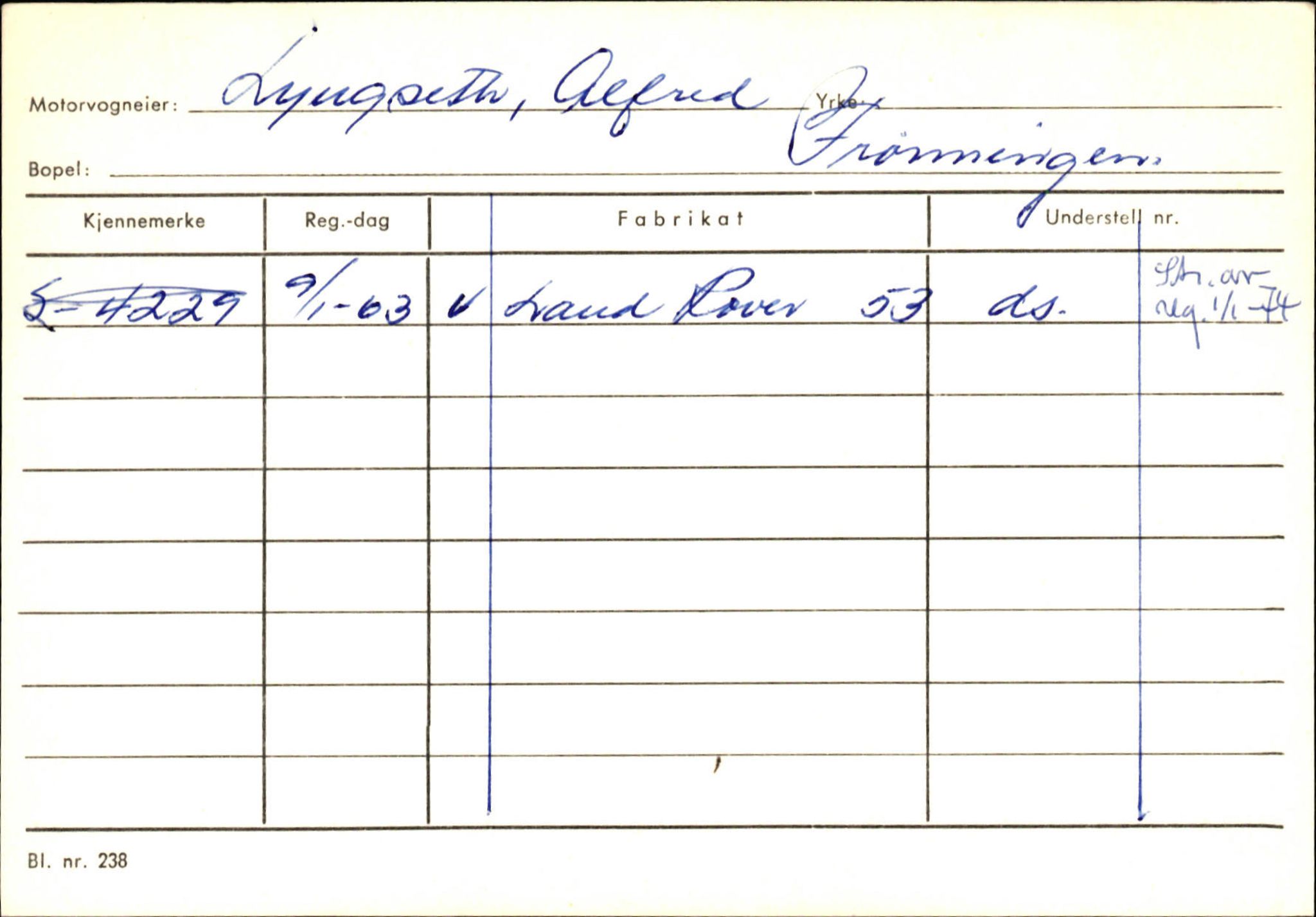 Statens vegvesen, Sogn og Fjordane vegkontor, SAB/A-5301/4/F/L0126: Eigarregister Fjaler M-Å. Leikanger A-Å, 1945-1975, p. 1760