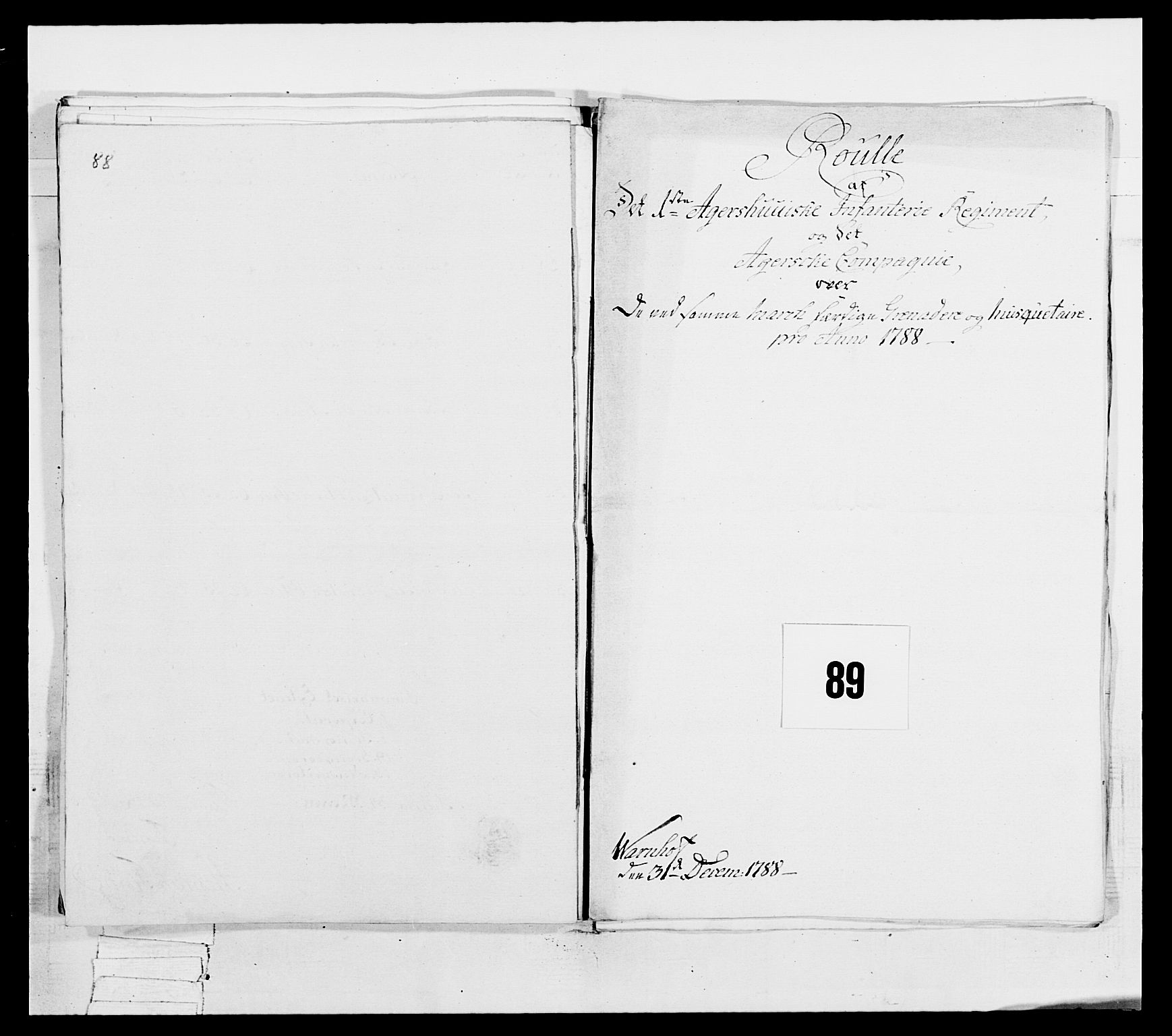 Generalitets- og kommissariatskollegiet, Det kongelige norske kommissariatskollegium, AV/RA-EA-5420/E/Eh/L0038: 1. Akershusiske nasjonale infanteriregiment, 1776-1788, p. 363