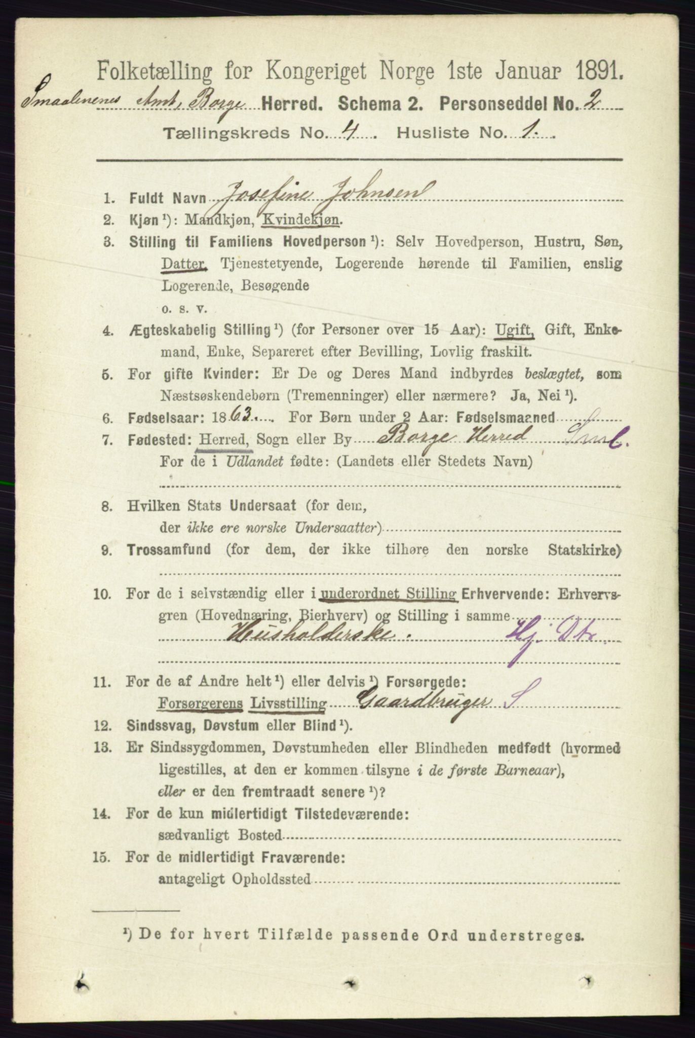 RA, 1891 census for 0113 Borge, 1891, p. 1657