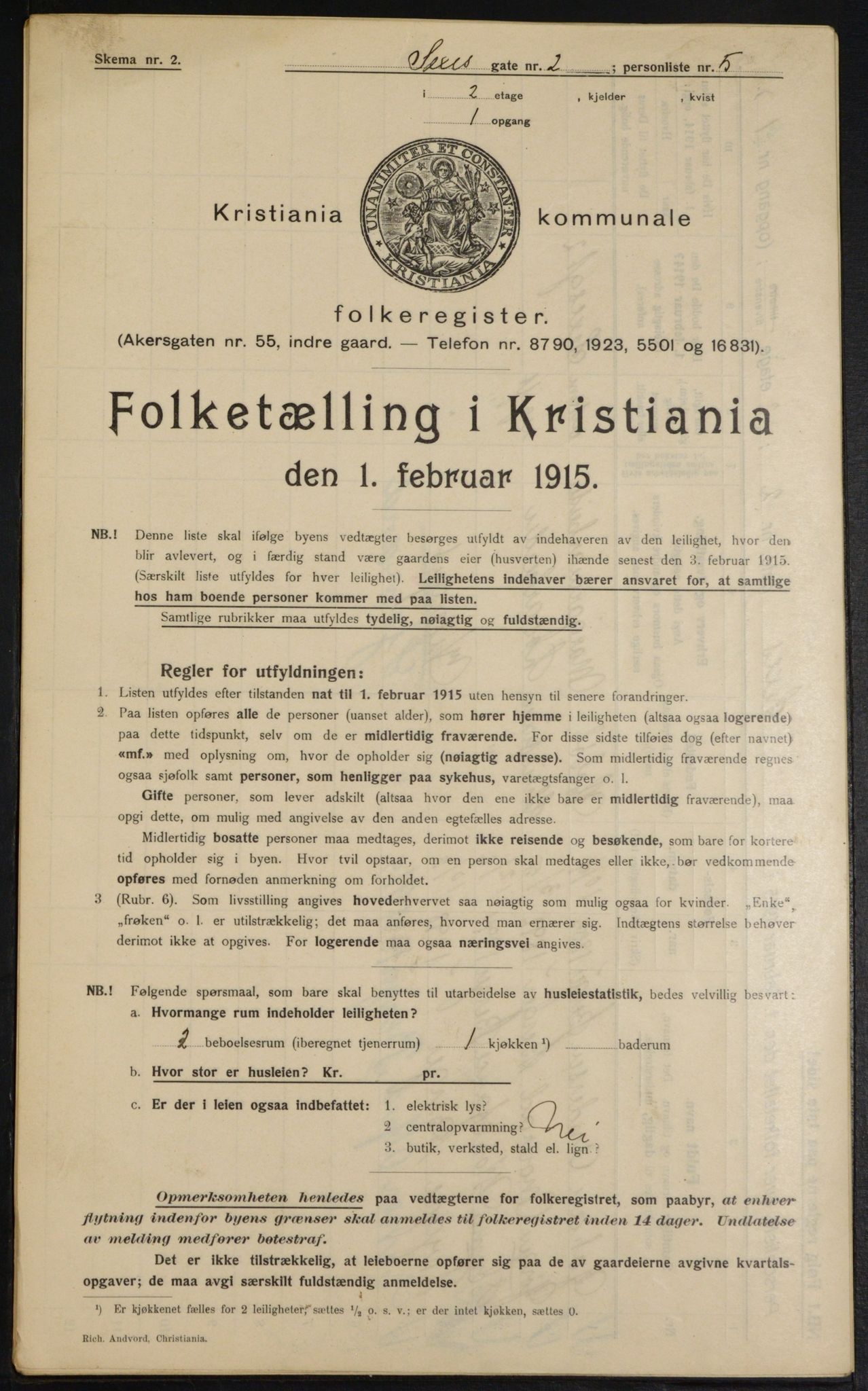 OBA, Municipal Census 1915 for Kristiania, 1915, p. 94417