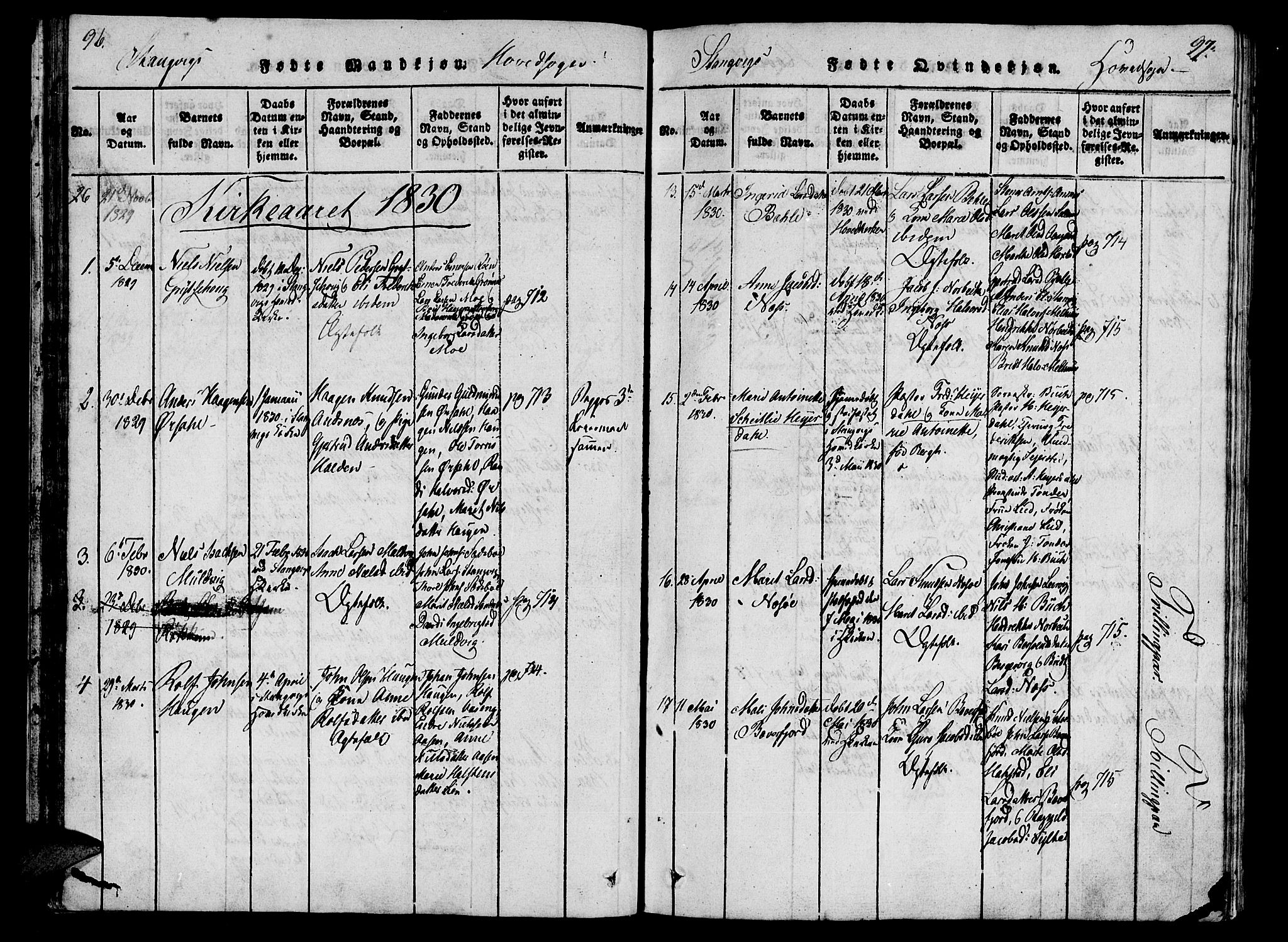 Ministerialprotokoller, klokkerbøker og fødselsregistre - Møre og Romsdal, SAT/A-1454/592/L1023: Parish register (official) no. 592A02, 1820-1830, p. 96-97