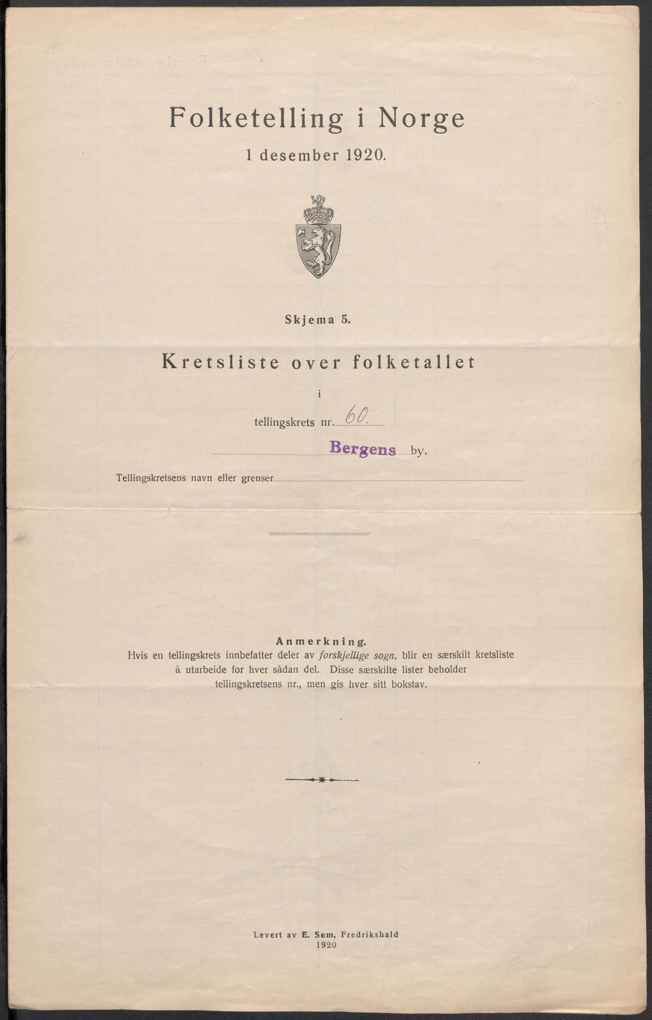 SAB, 1920 census for Bergen, 1920, p. 193