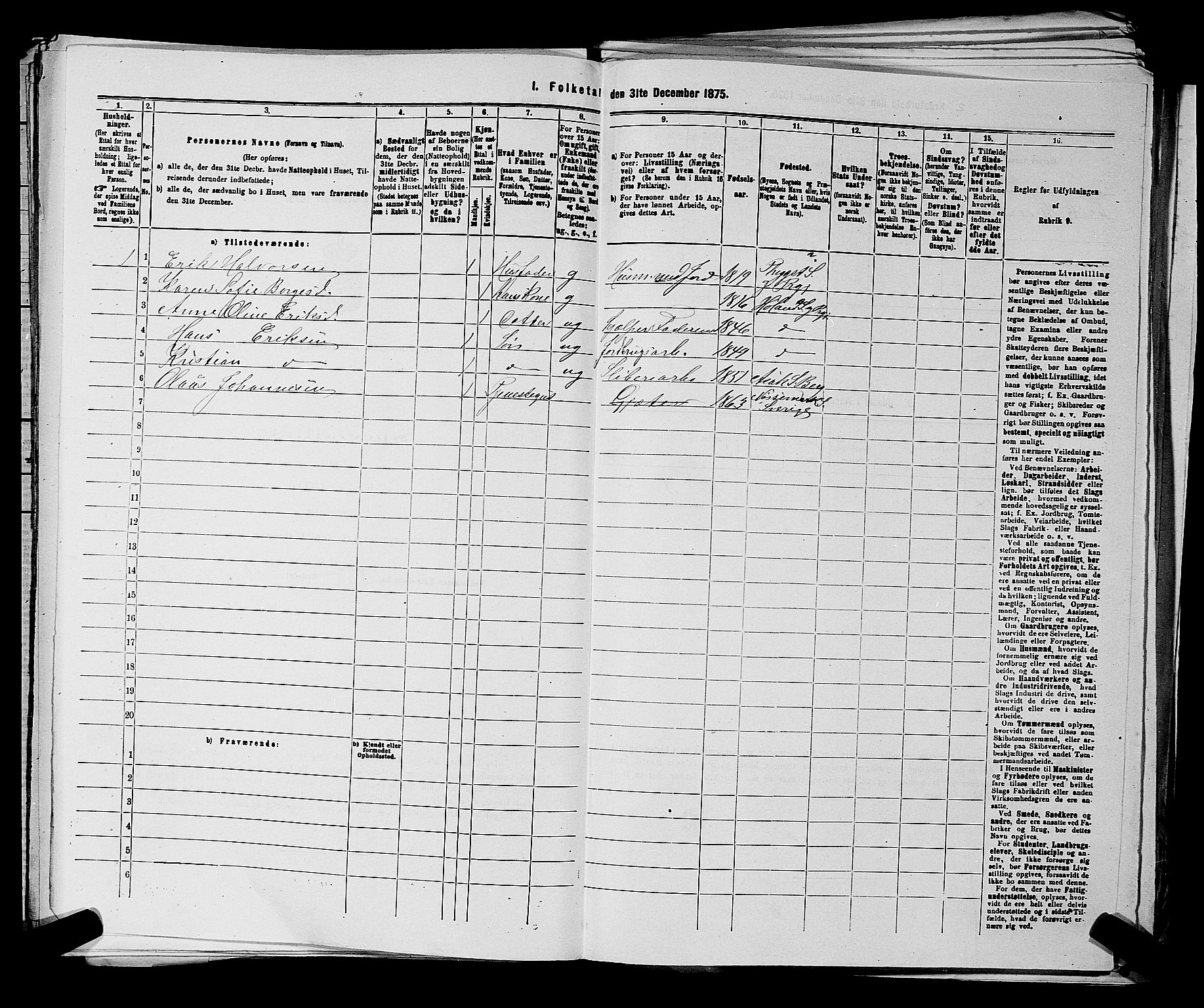 RA, 1875 census for 0116P Berg, 1875, p. 702
