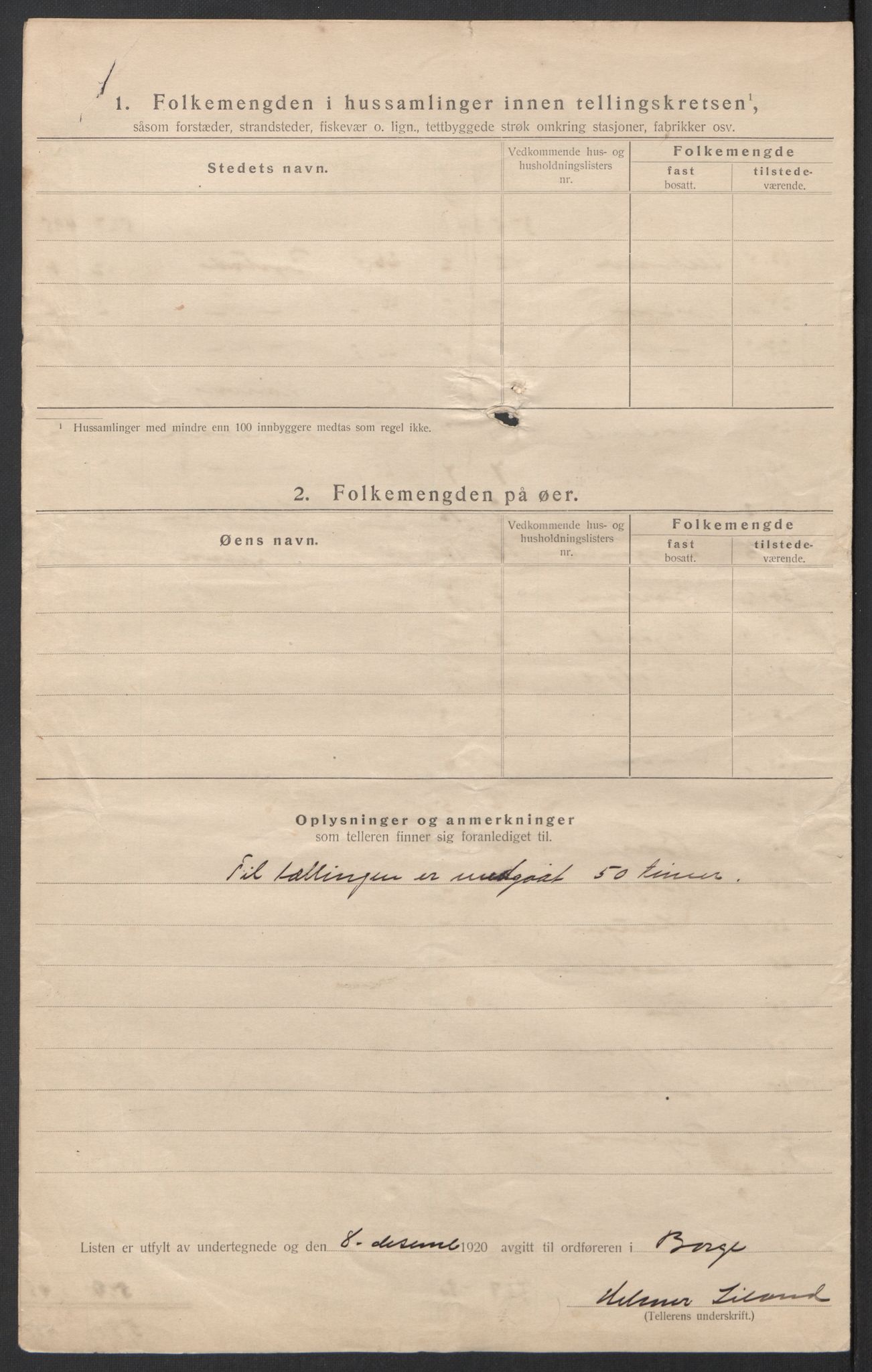 SAT, 1920 census for Borge, 1920, p. 15