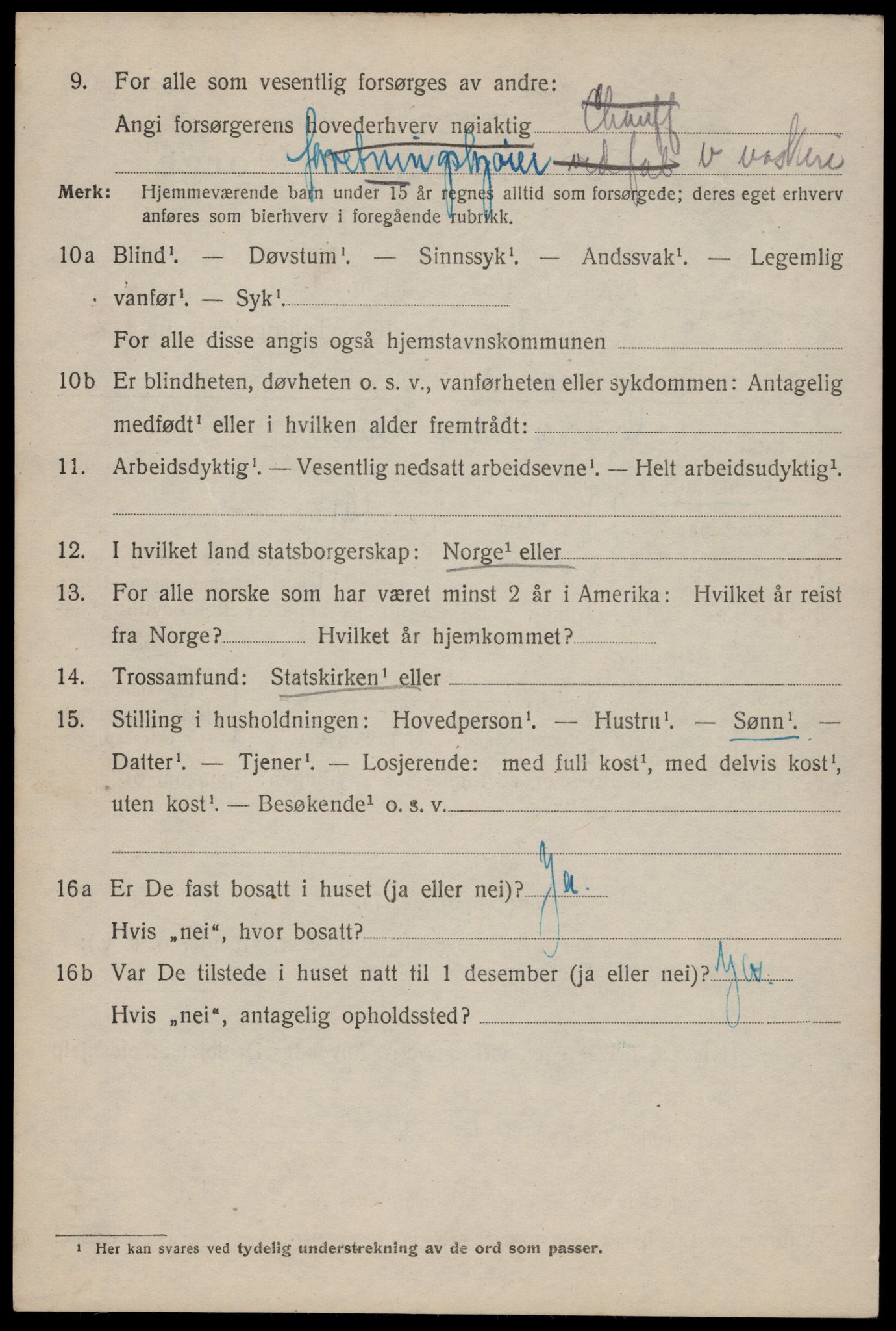 SAT, 1920 census for Trondheim, 1920, p. 141271