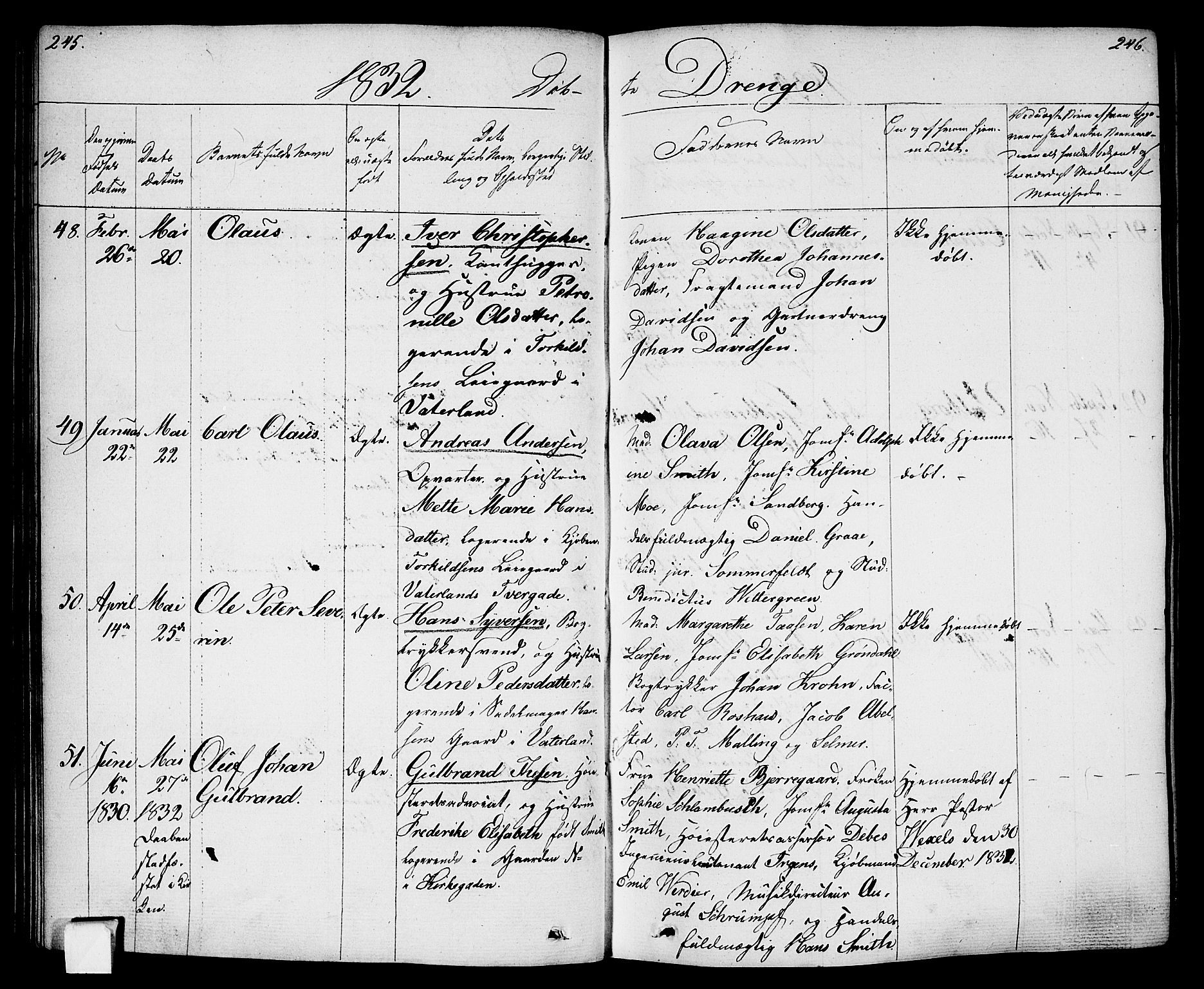 Oslo domkirke Kirkebøker, AV/SAO-A-10752/F/Fa/L0011: Parish register (official) no. 11, 1830-1836, p. 245-246