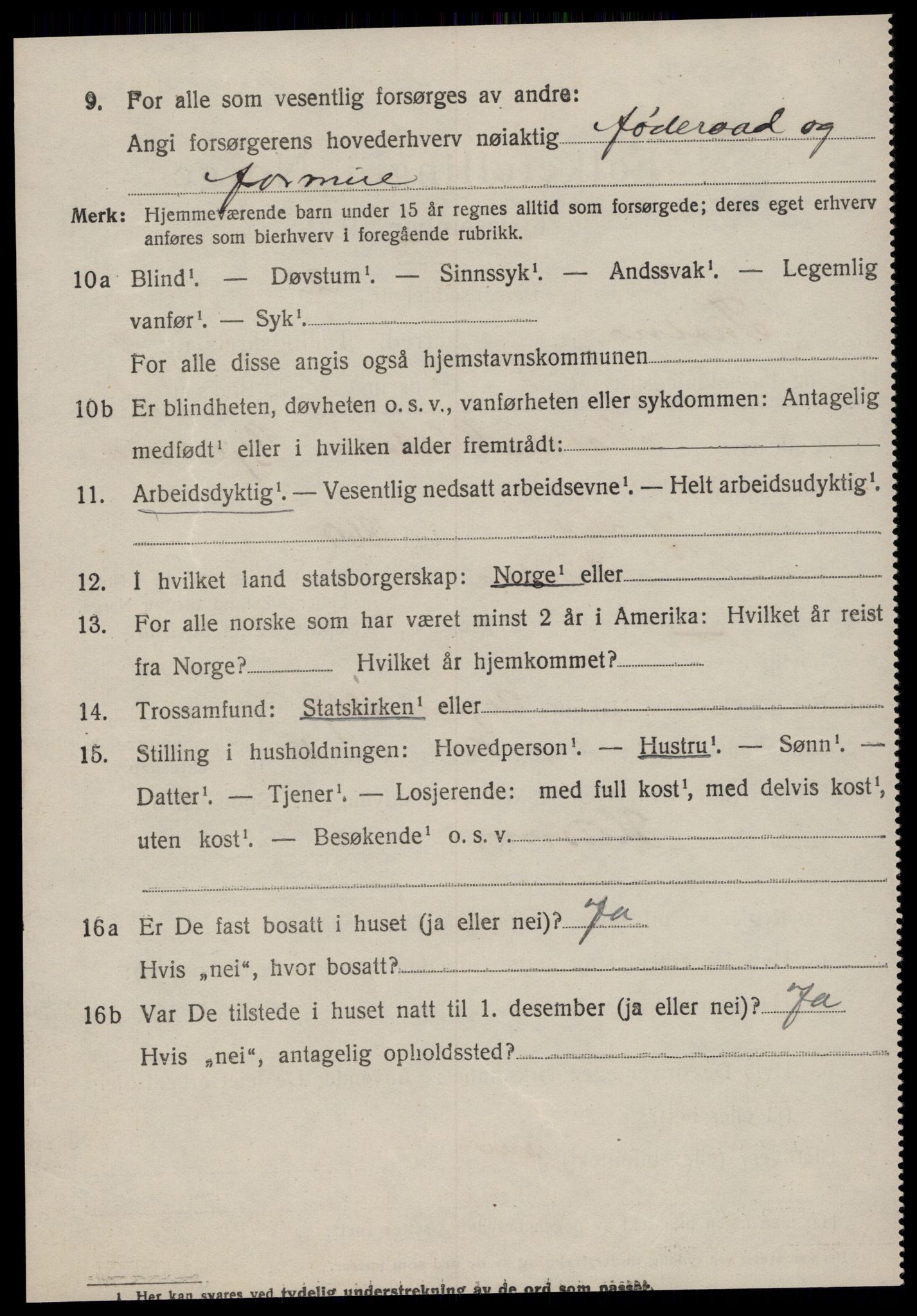 SAT, 1920 census for Tustna, 1920, p. 3828