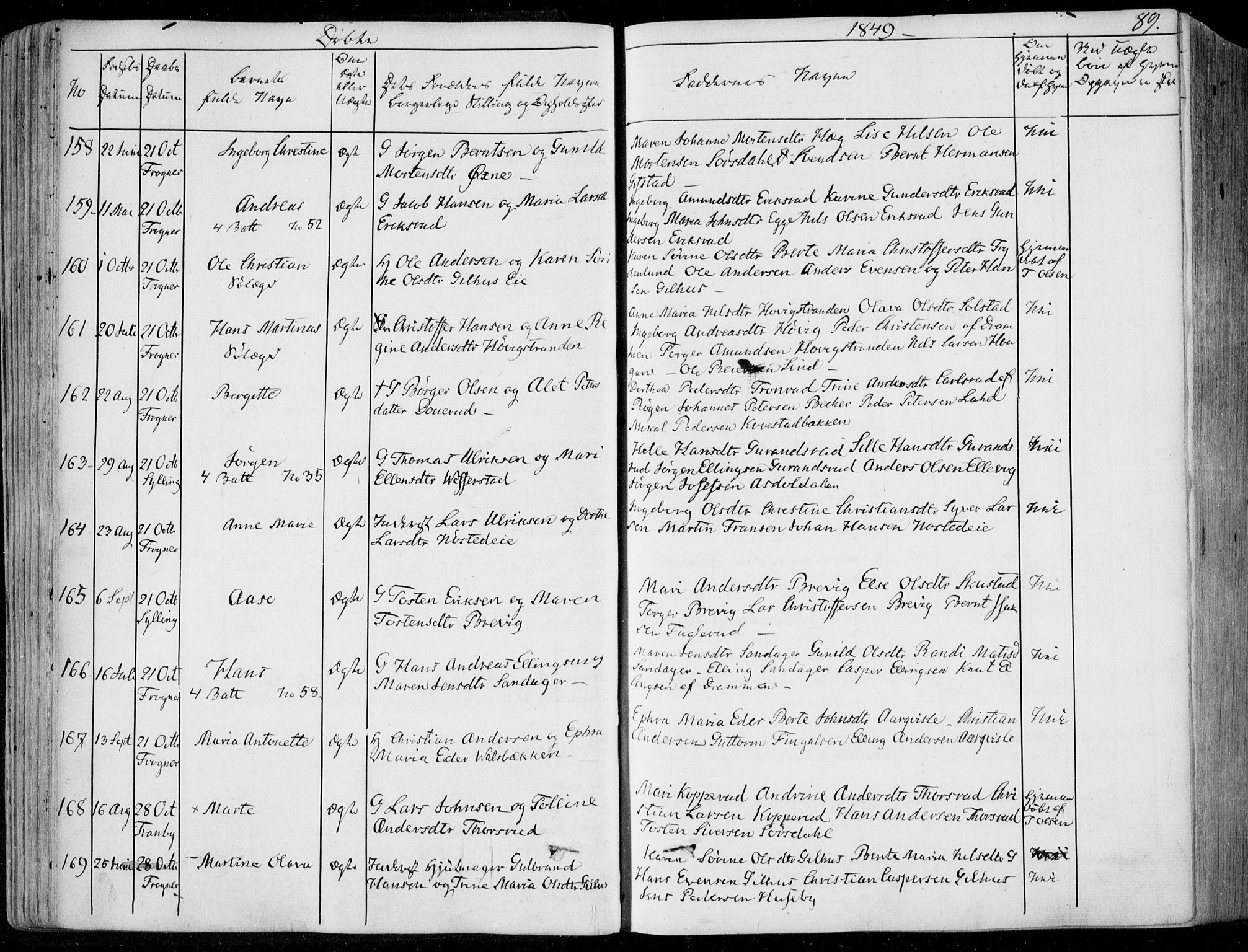 Lier kirkebøker, SAKO/A-230/F/Fa/L0011: Parish register (official) no. I 11, 1843-1854, p. 89