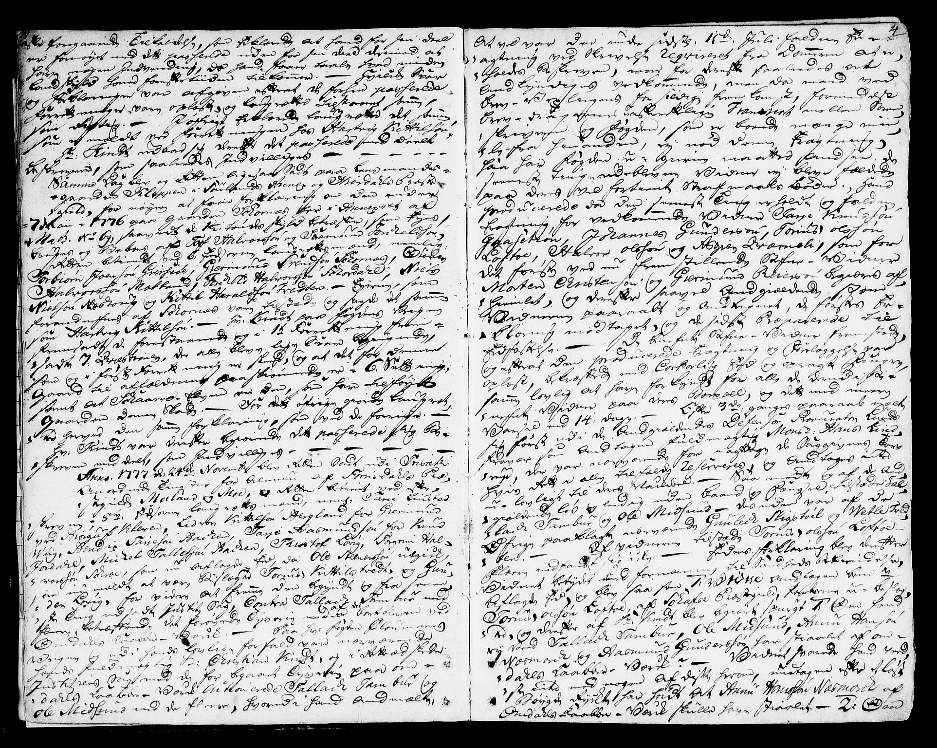 Vest-Telemark sorenskriveri, AV/SAKO-A-134/F/Fa/L0037: Tingbok, 1777-1781, p. 4