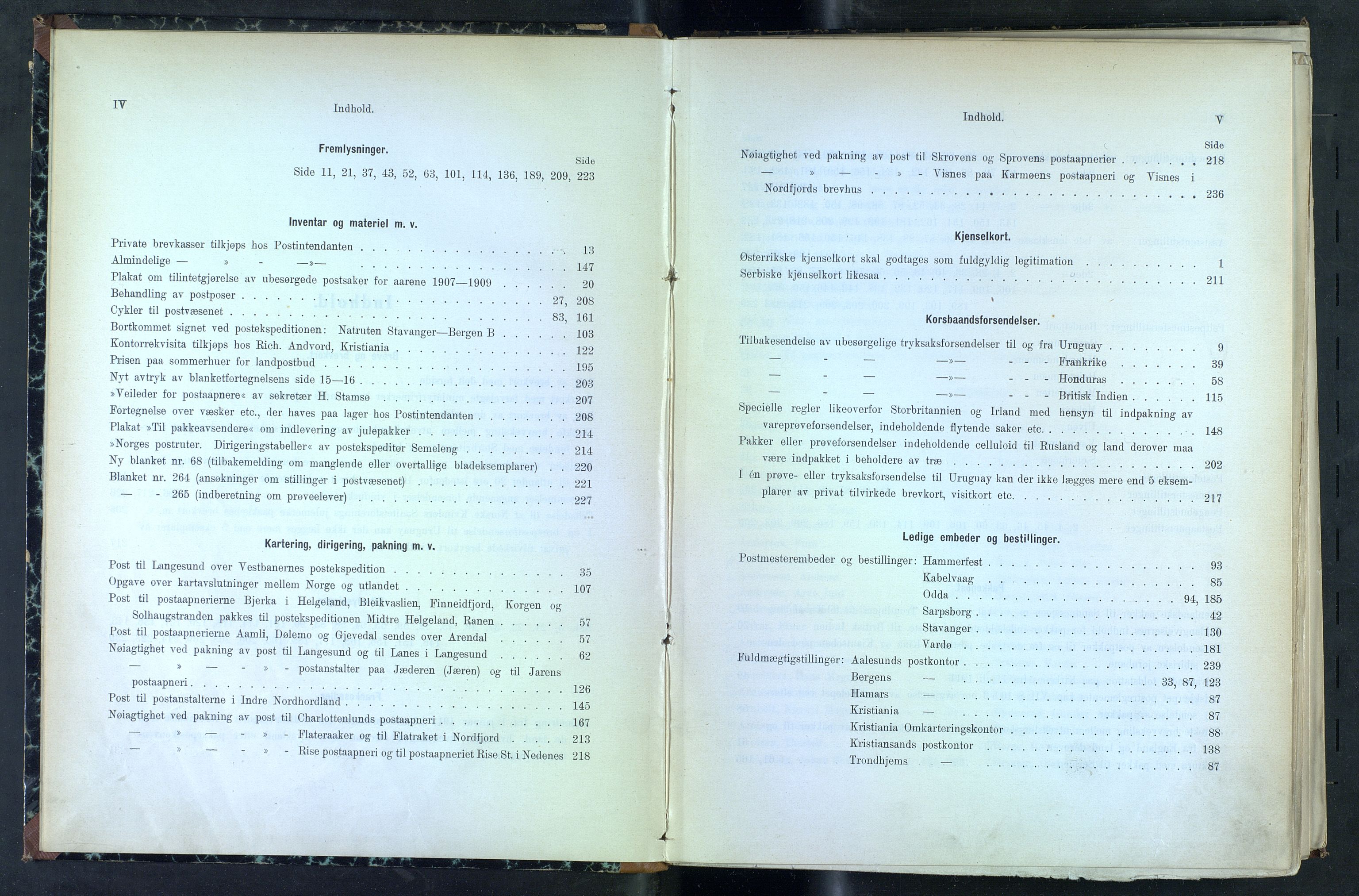 Norges Postmuseums bibliotek, NOPO/-/-/-: Sirkulærer fra Poststyrelsen, 1911