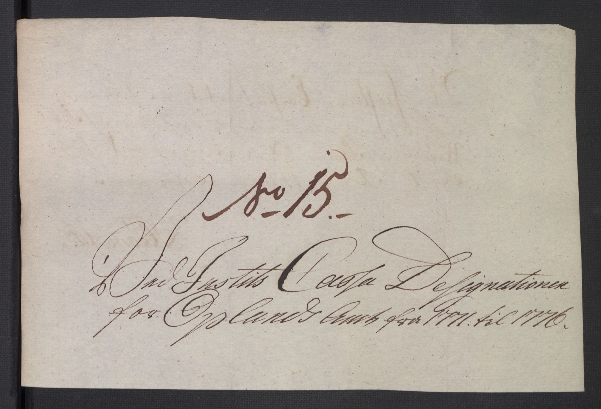 Rentekammeret inntil 1814, Reviderte regnskaper, Mindre regnskaper, RA/EA-4068/Rb/L0014: Opplands amt, 1771-1779, p. 335