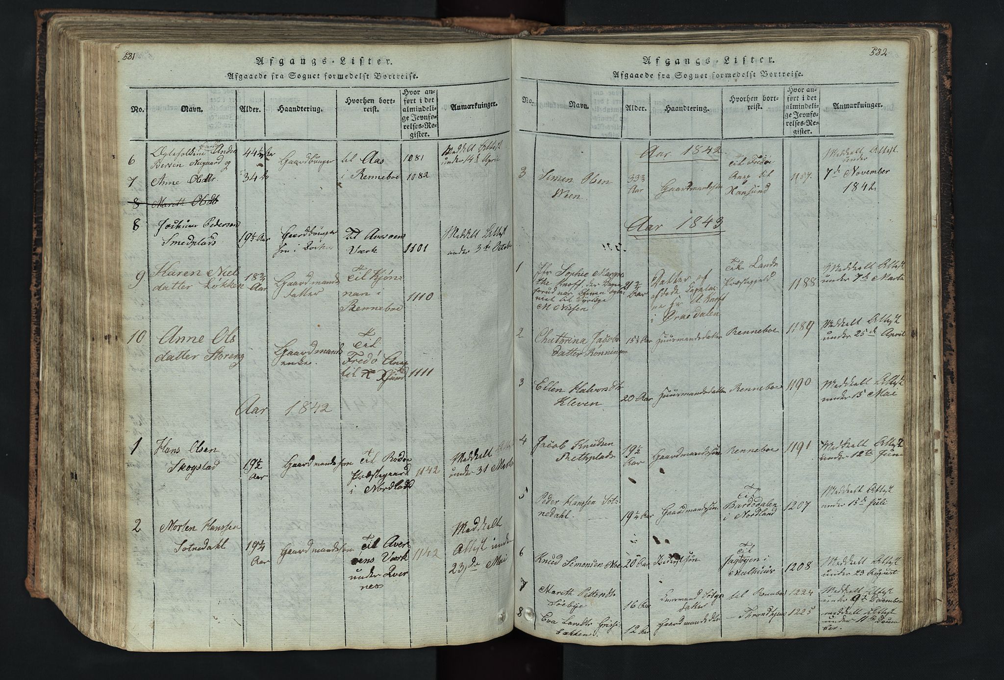 Kvikne prestekontor, SAH/PREST-064/H/Ha/Hab/L0001: Parish register (copy) no. 1, 1815-1895, p. 581-582