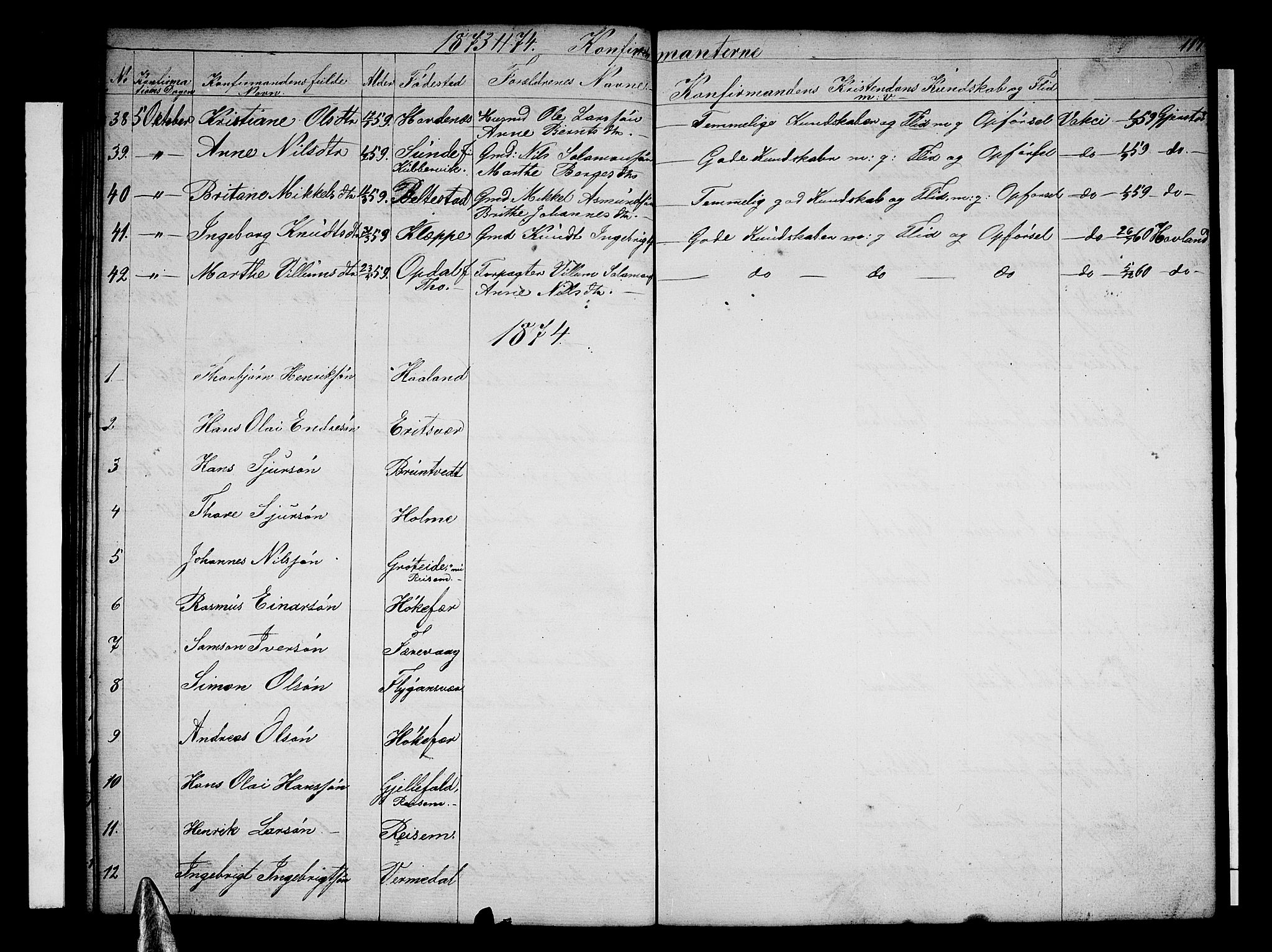 Tysnes sokneprestembete, AV/SAB-A-78601/H/Hab: Parish register (copy) no. E 1, 1855-1874, p. 117