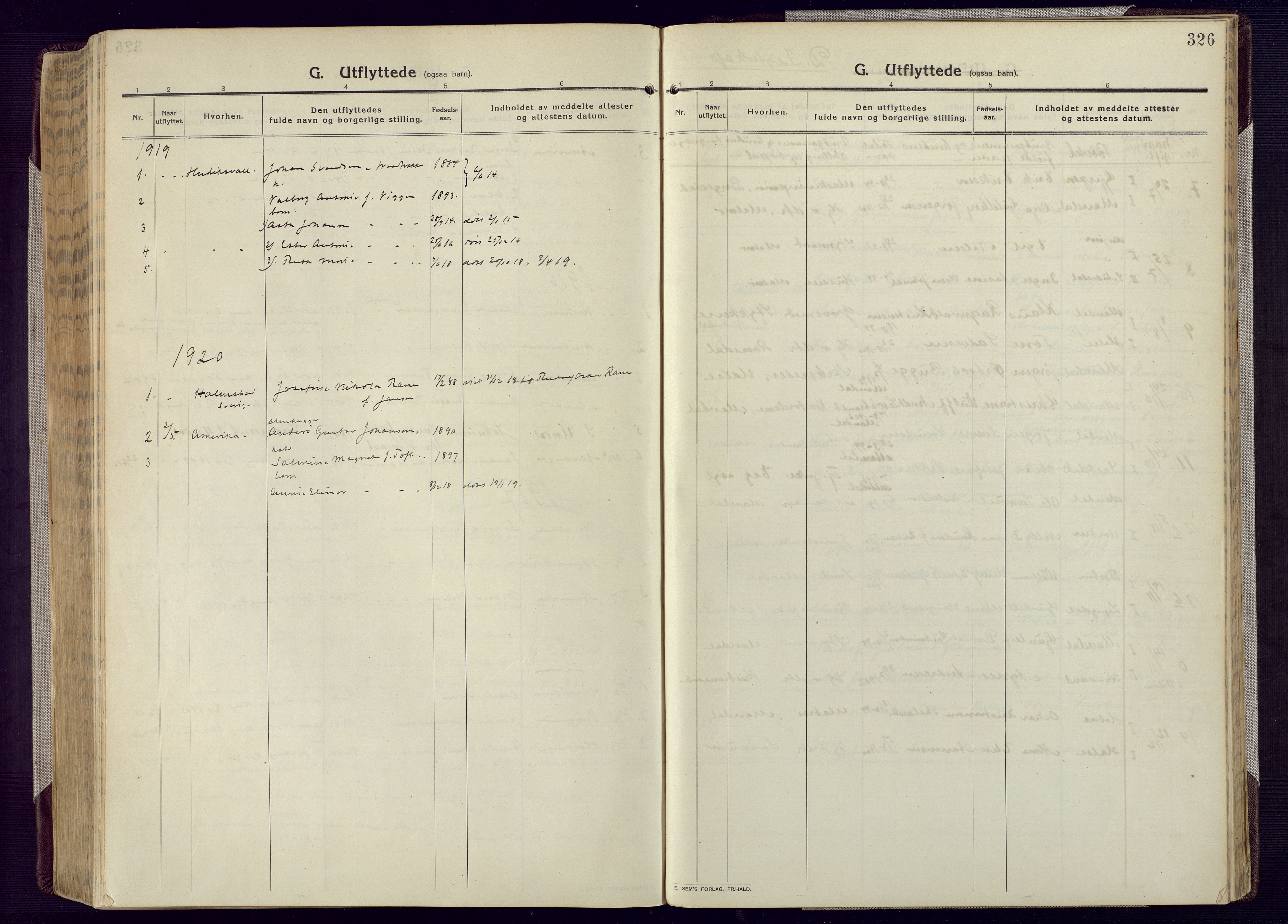 Mandal sokneprestkontor, SAK/1111-0030/F/Fa/Fac/L0001: Parish register (official) no. A 1, 1913-1925, p. 326