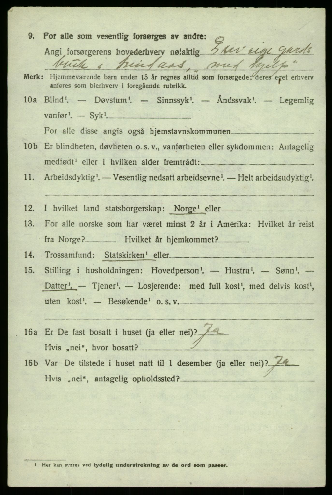 SAB, 1920 census for Lindås, 1920, p. 2236