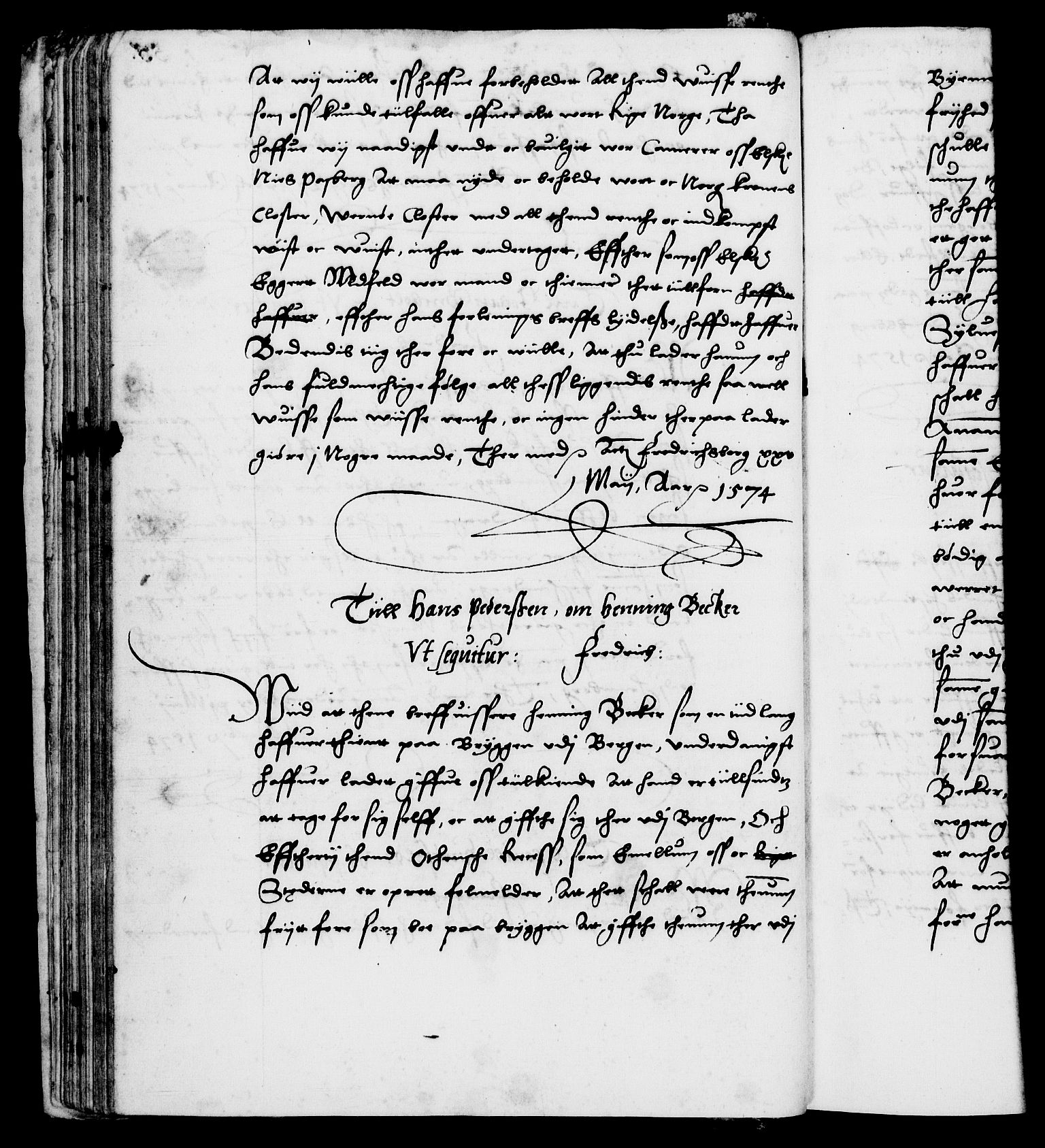 Danske Kanselli 1572-1799, AV/RA-EA-3023/F/Fc/Fca/Fcab/L0001: Norske tegnelser (mikrofilm), 1572-1588, p. 54b