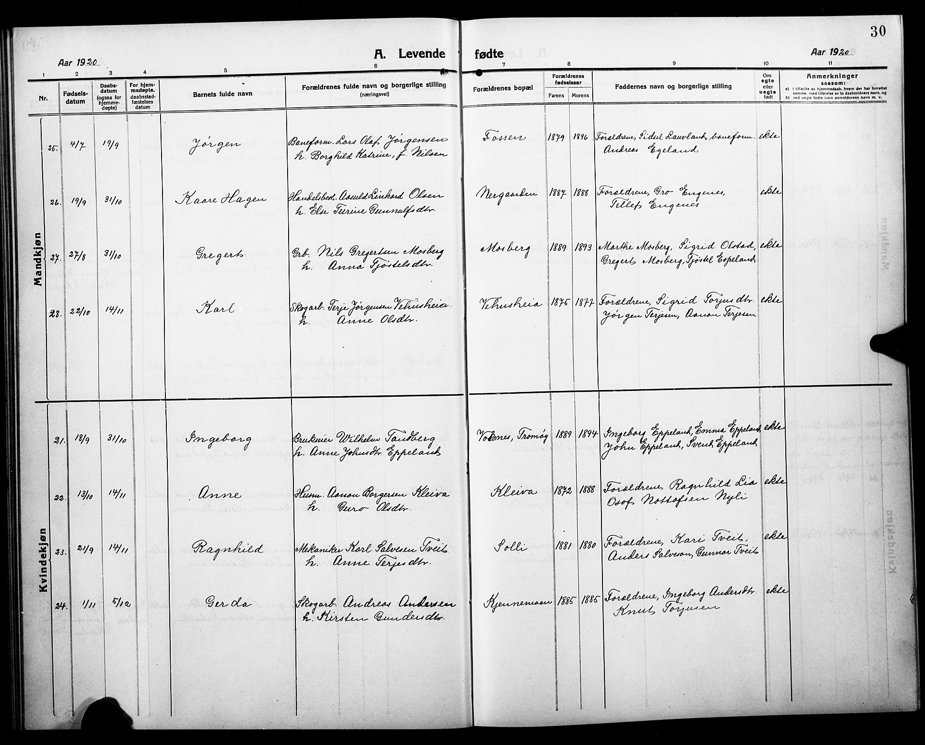 Åmli sokneprestkontor, AV/SAK-1111-0050/F/Fb/Fbc/L0006: Parish register (copy) no. B 6, 1915-1929, p. 31