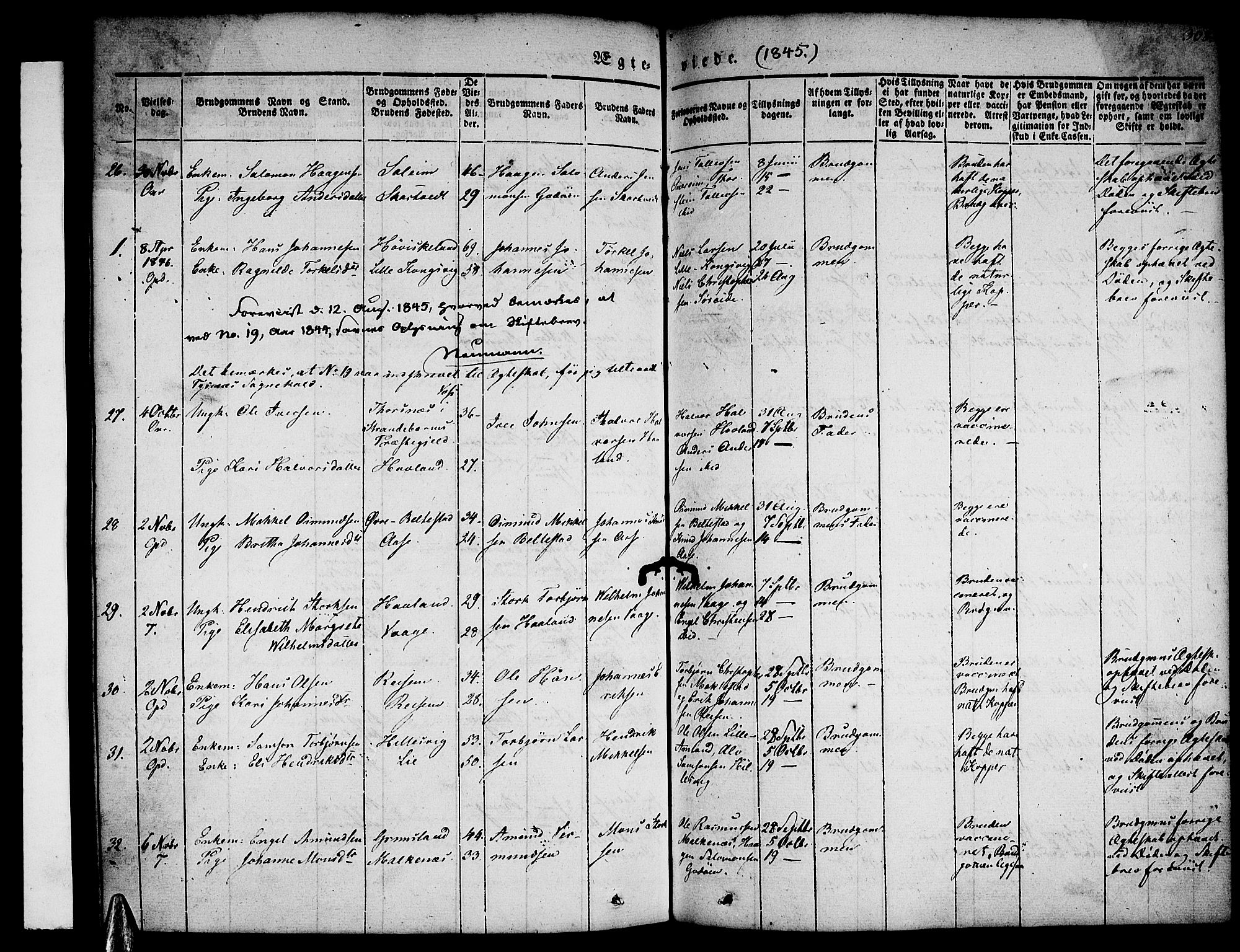 Tysnes sokneprestembete, SAB/A-78601/H/Haa: Parish register (official) no. A 9, 1837-1848, p. 308