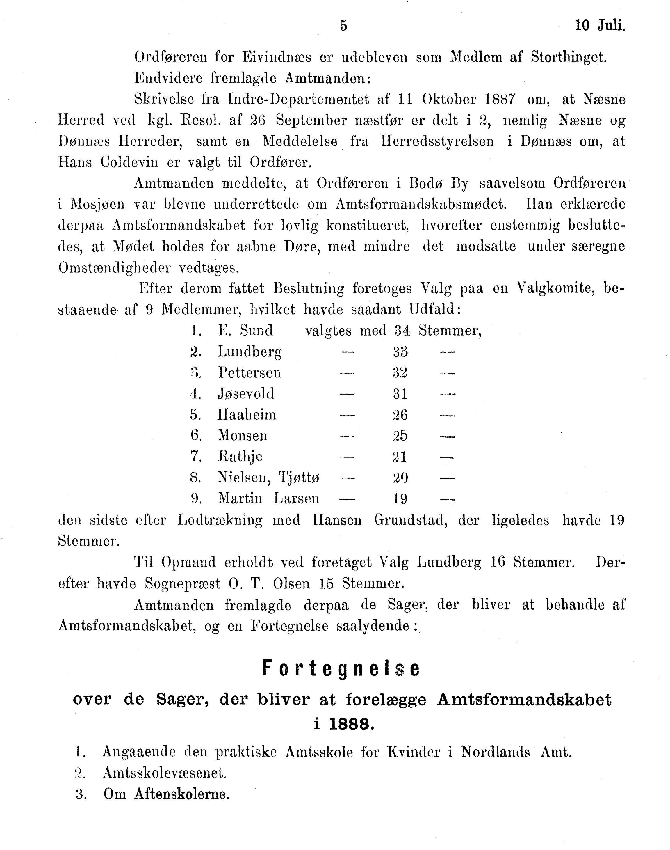 Nordland Fylkeskommune. Fylkestinget, AIN/NFK-17/176/A/Ac/L0015: Fylkestingsforhandlinger 1886-1890, 1886-1890