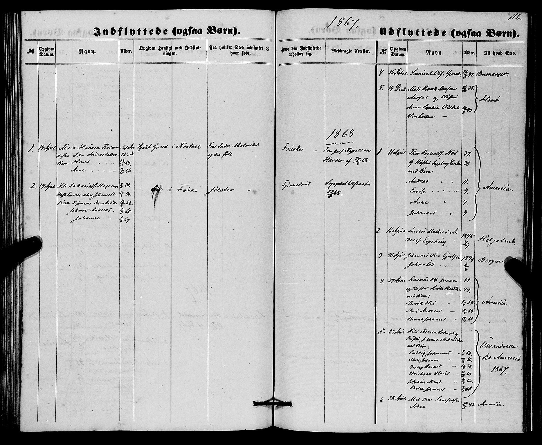 Førde sokneprestembete, SAB/A-79901/H/Haa/Haaa/L0010: Parish register (official) no. A 10, 1861-1876, p. 112