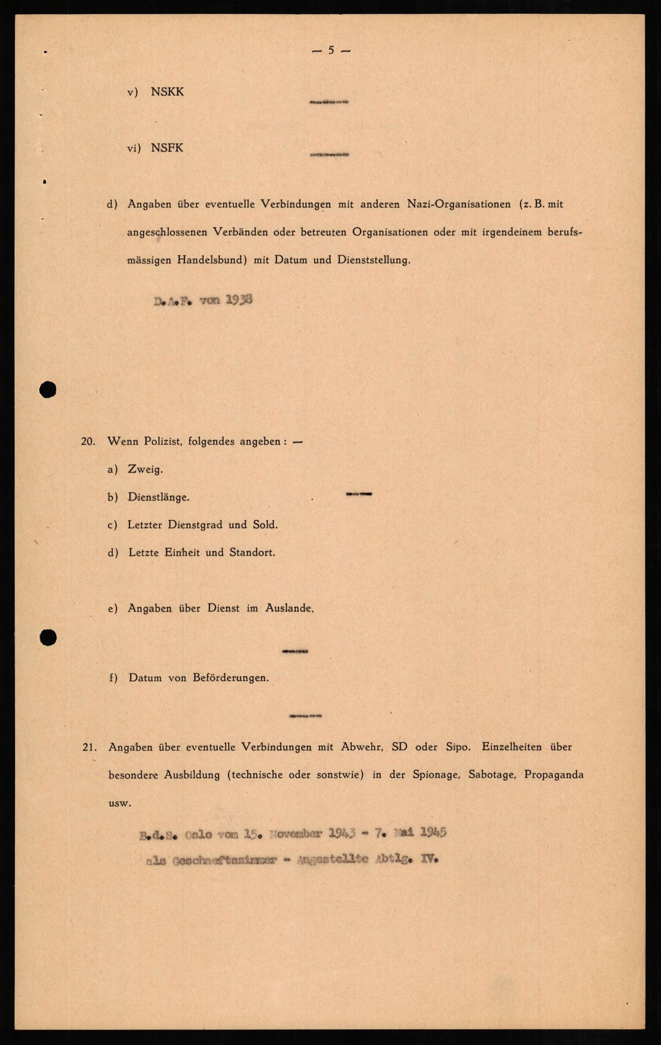 Forsvaret, Forsvarets overkommando II, AV/RA-RAFA-3915/D/Db/L0009: CI Questionaires. Tyske okkupasjonsstyrker i Norge. Tyskere., 1945-1946, p. 393