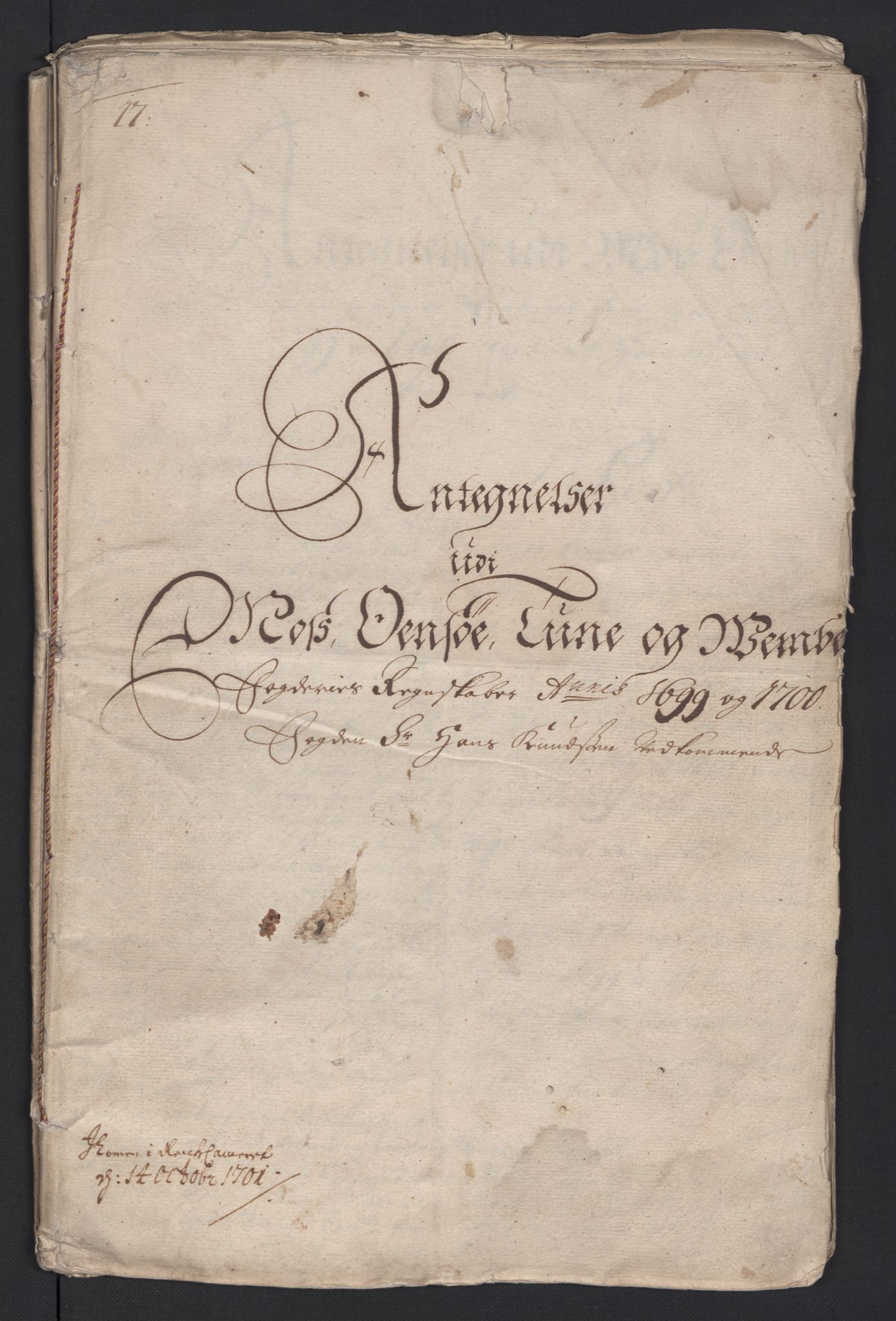 Rentekammeret inntil 1814, Reviderte regnskaper, Fogderegnskap, AV/RA-EA-4092/R04/L0129: Fogderegnskap Moss, Onsøy, Tune, Veme og Åbygge, 1700, p. 495