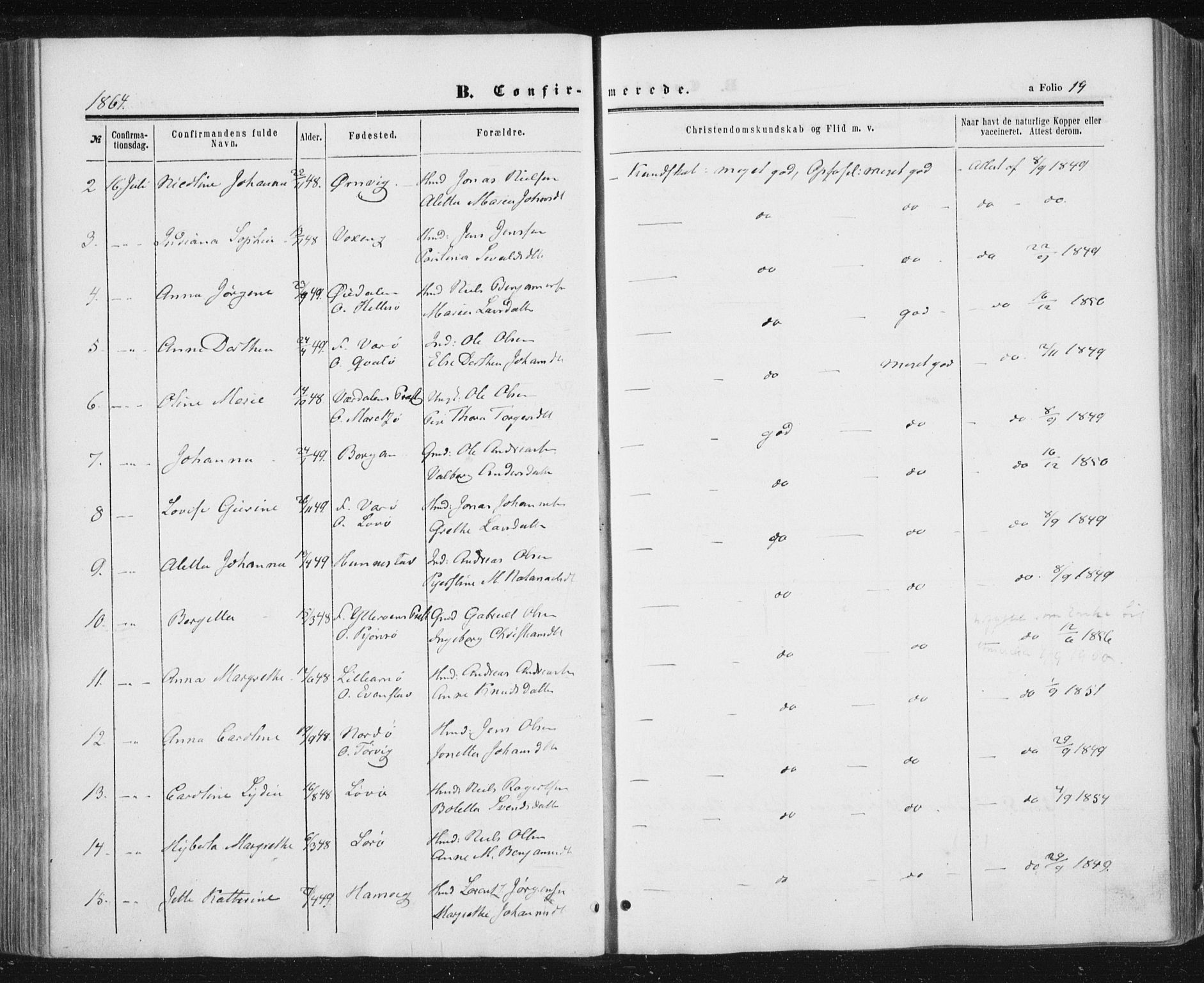 Ministerialprotokoller, klokkerbøker og fødselsregistre - Nord-Trøndelag, AV/SAT-A-1458/784/L0670: Parish register (official) no. 784A05, 1860-1876, p. 19