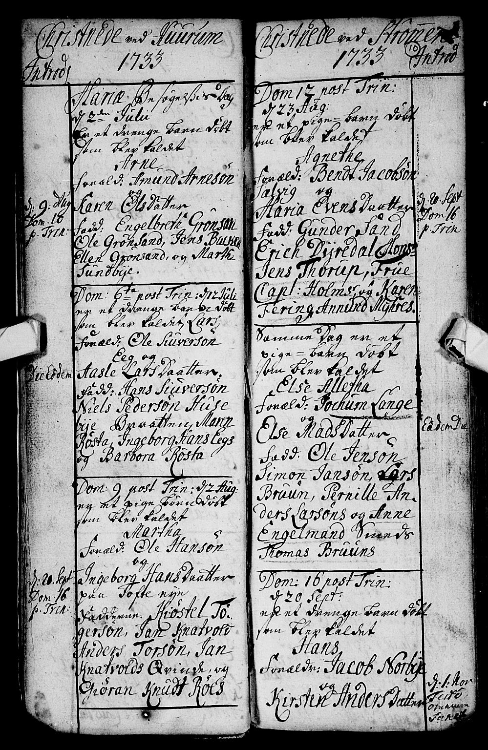 Hurum kirkebøker, SAKO/A-229/F/Fa/L0002: Parish register (official) no. 2, 1733-1757, p. 10
