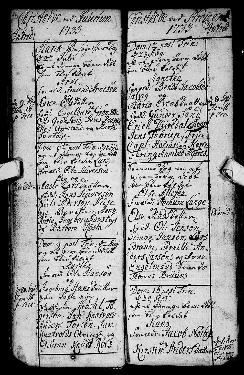 Hurum kirkebøker, AV/SAKO-A-229/F/Fa/L0002: Parish register (official) no. 2, 1733-1757, p. 10