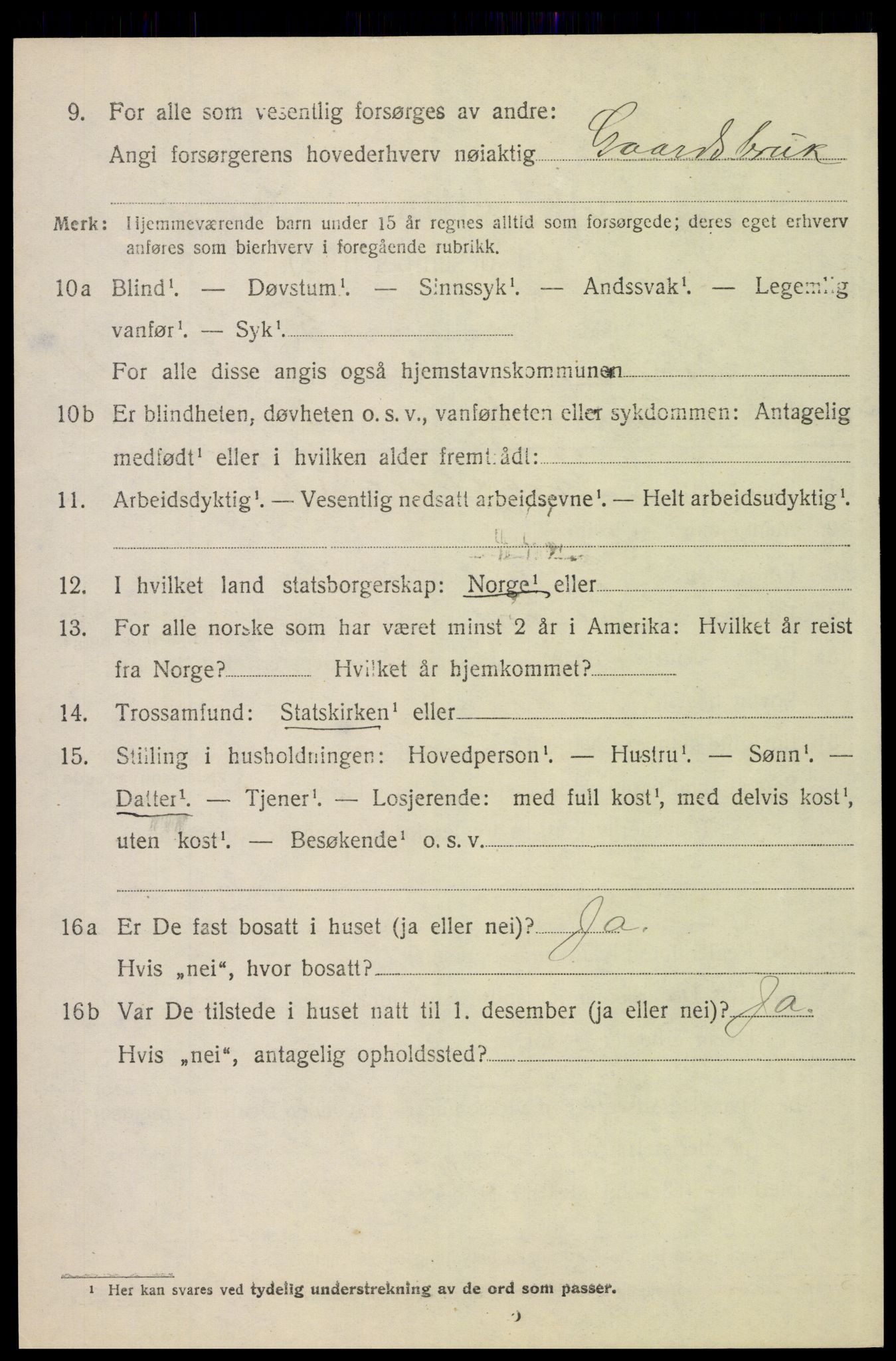 SAH, 1920 census for Kvikne, 1920, p. 1637