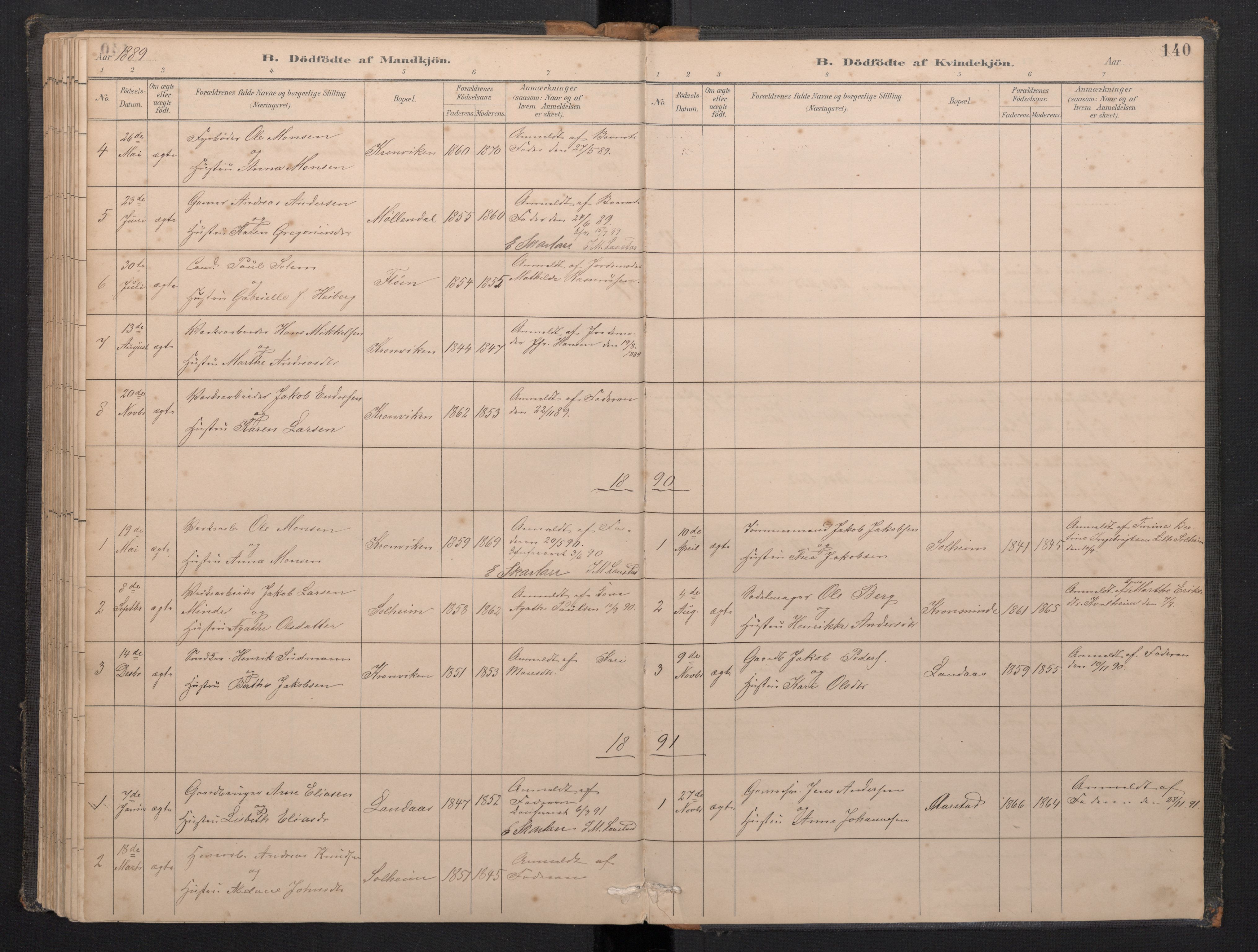 Årstad Sokneprestembete, AV/SAB-A-79301/H/Haa/L0001: Parish register (official) no. A 1, 1886-1901, p. 139b-140a