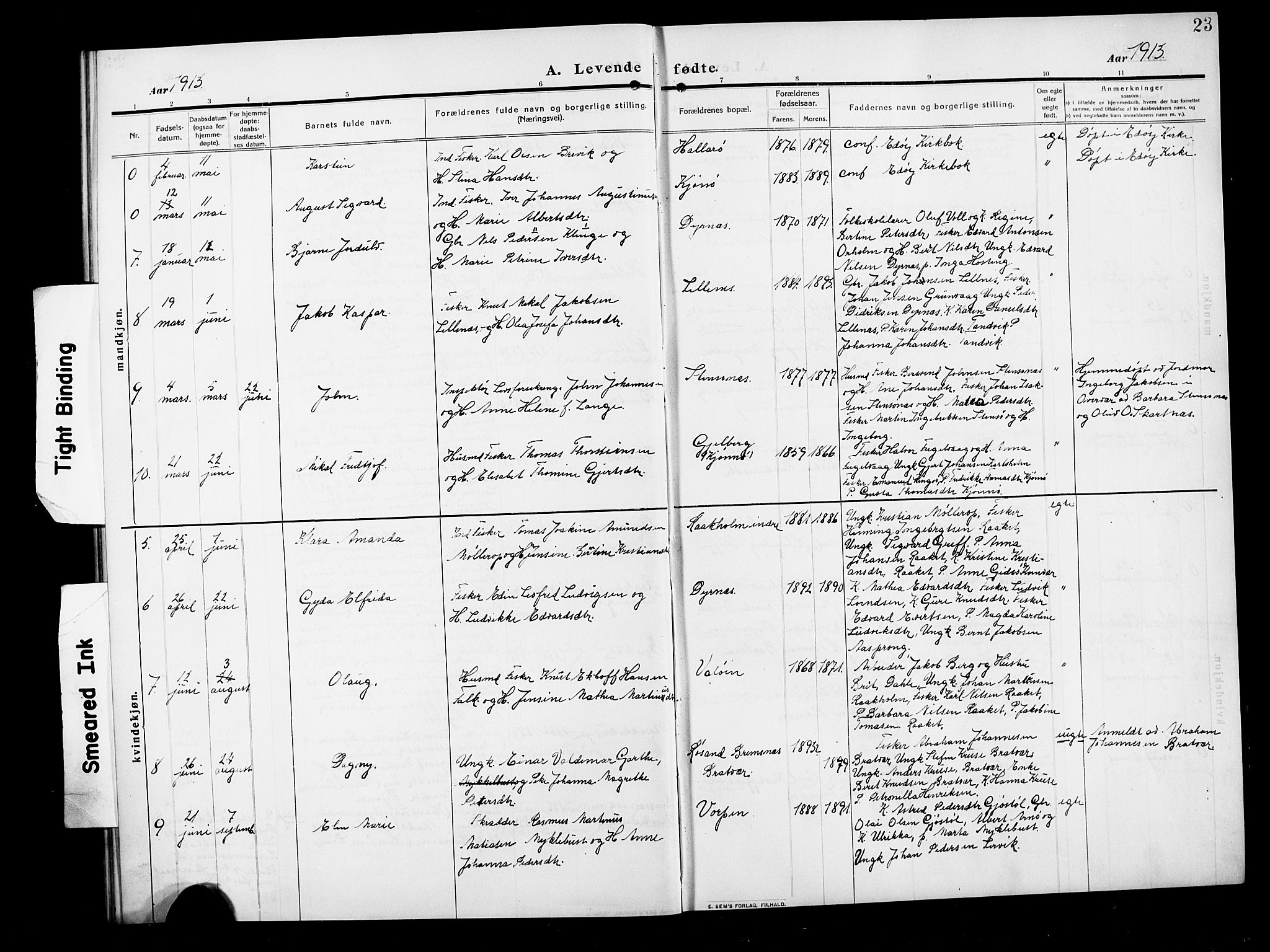 Ministerialprotokoller, klokkerbøker og fødselsregistre - Møre og Romsdal, AV/SAT-A-1454/582/L0949: Parish register (copy) no. 582C01, 1909-1925, p. 23