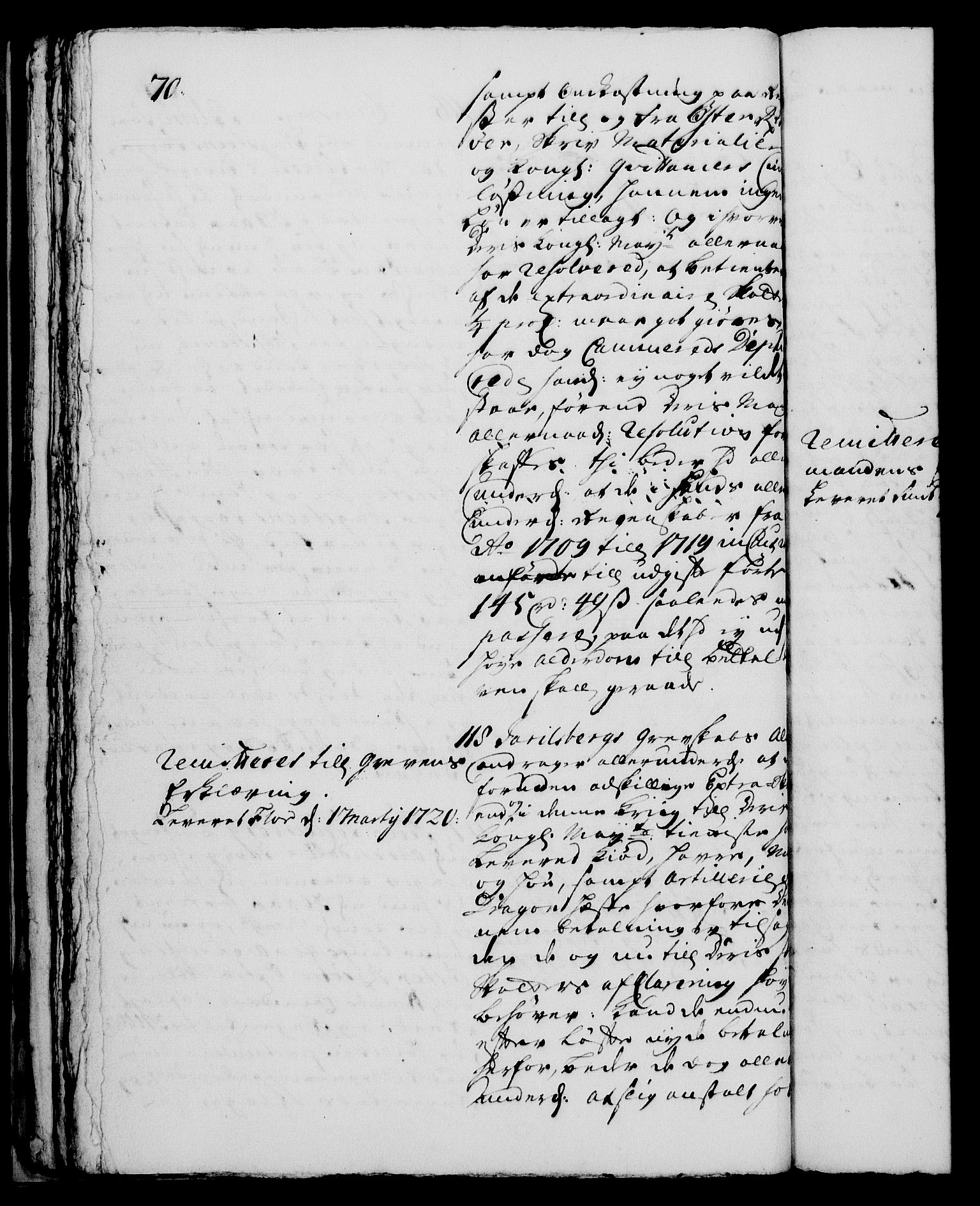 Rentekammeret, Kammerkanselliet, RA/EA-3111/G/Gh/Gha/L0001: Norsk ekstraktmemorialprotokoll, sak. 1-375 (merket RK 53.46), 1720, p. 70