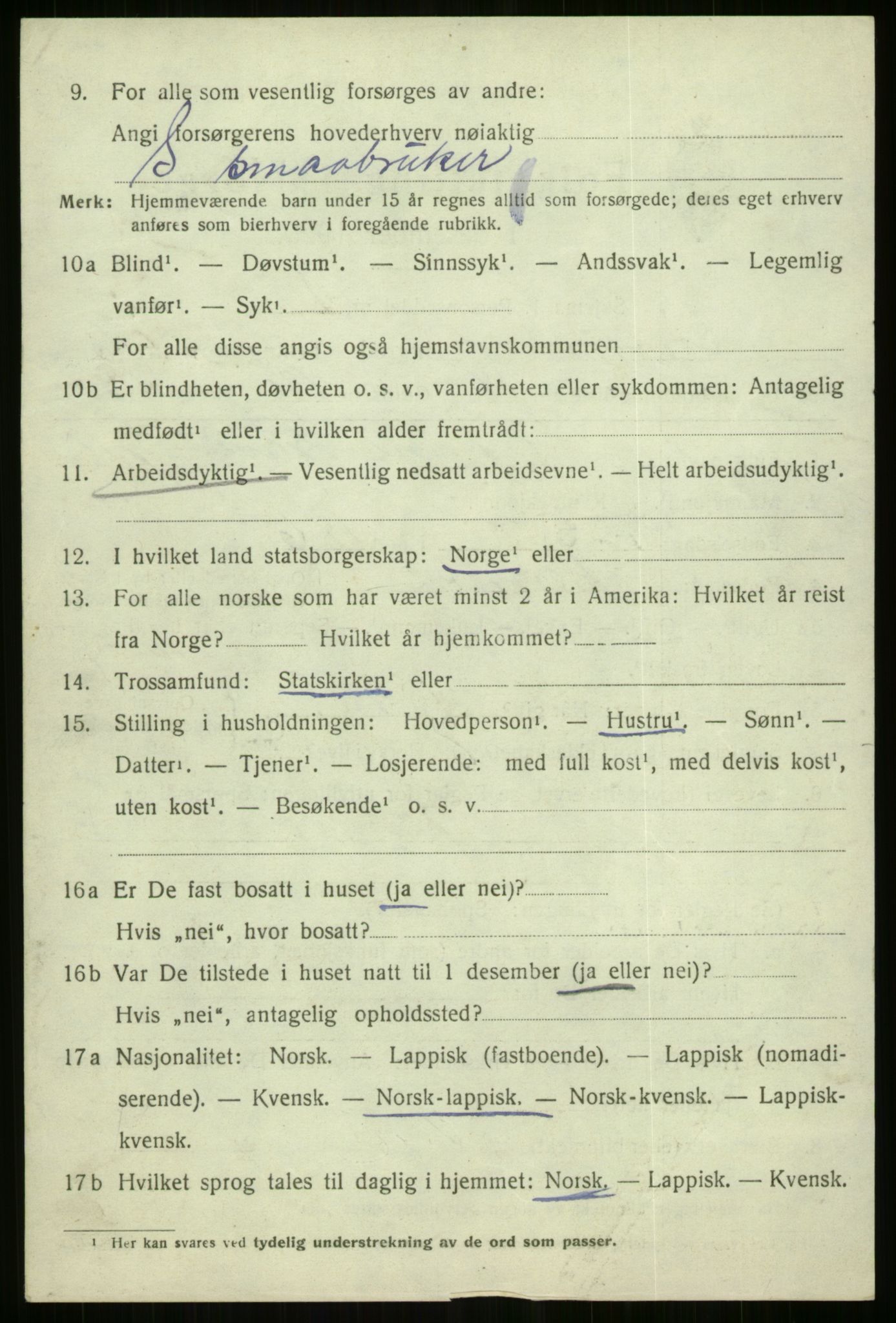 SATØ, 1920 census for Sørfjord, 1920, p. 2423