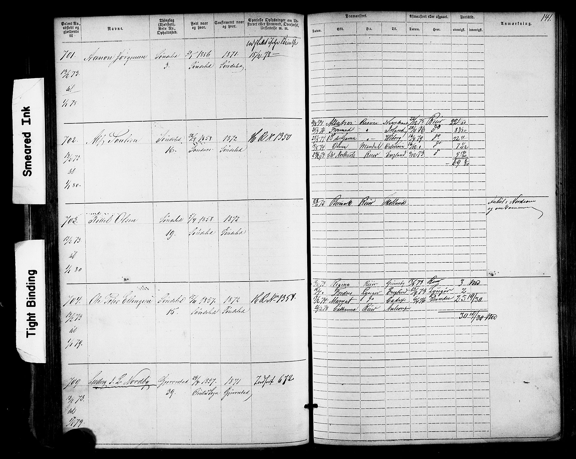 Risør mønstringskrets, SAK/2031-0010/F/Fa/L0003: Annotasjonsrulle nr 1-1913 med register, T-7, 1863-1899, p. 77