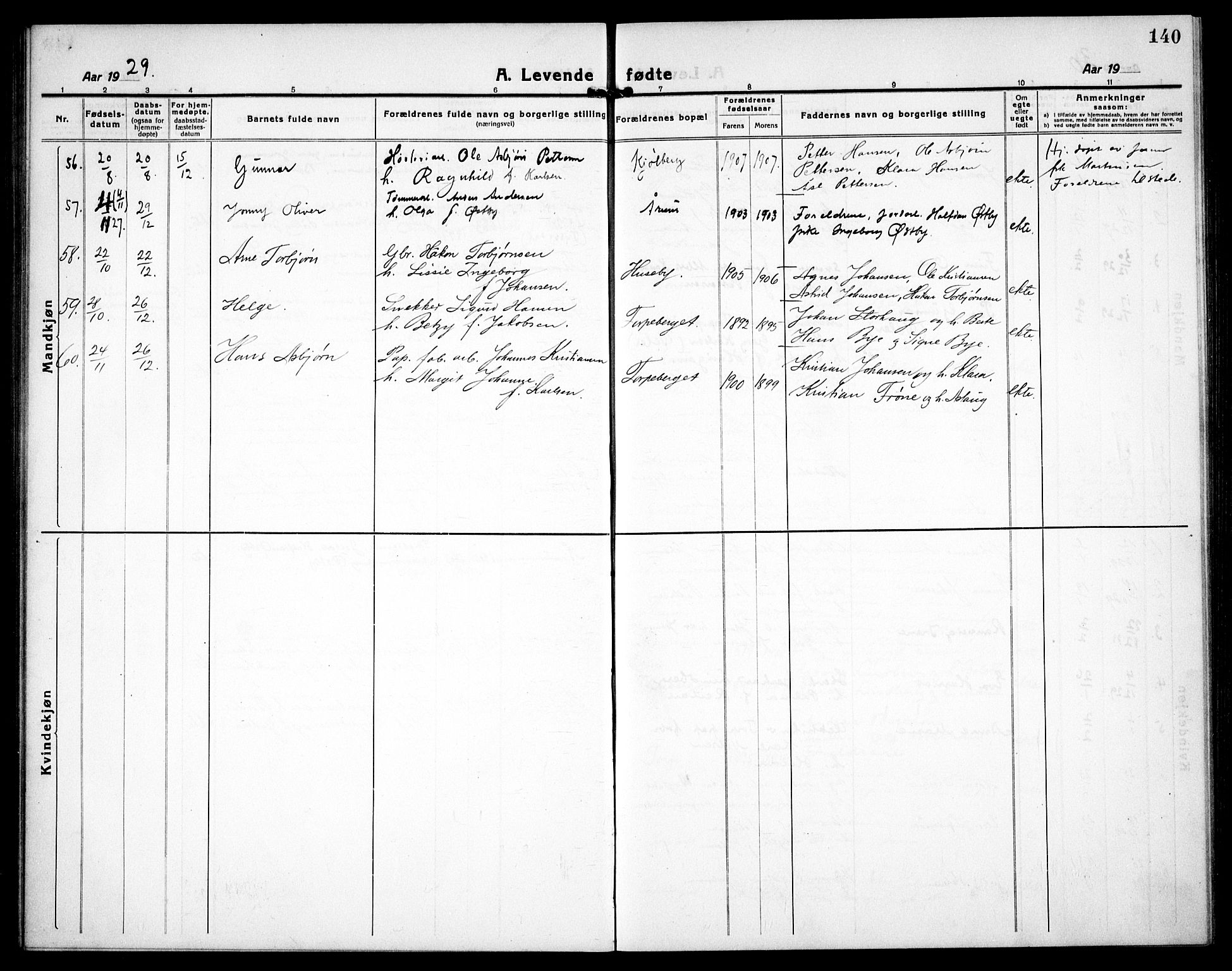 Borge prestekontor Kirkebøker, SAO/A-10903/G/Ga/L0003: Parish register (copy) no. I 3, 1918-1939, p. 140