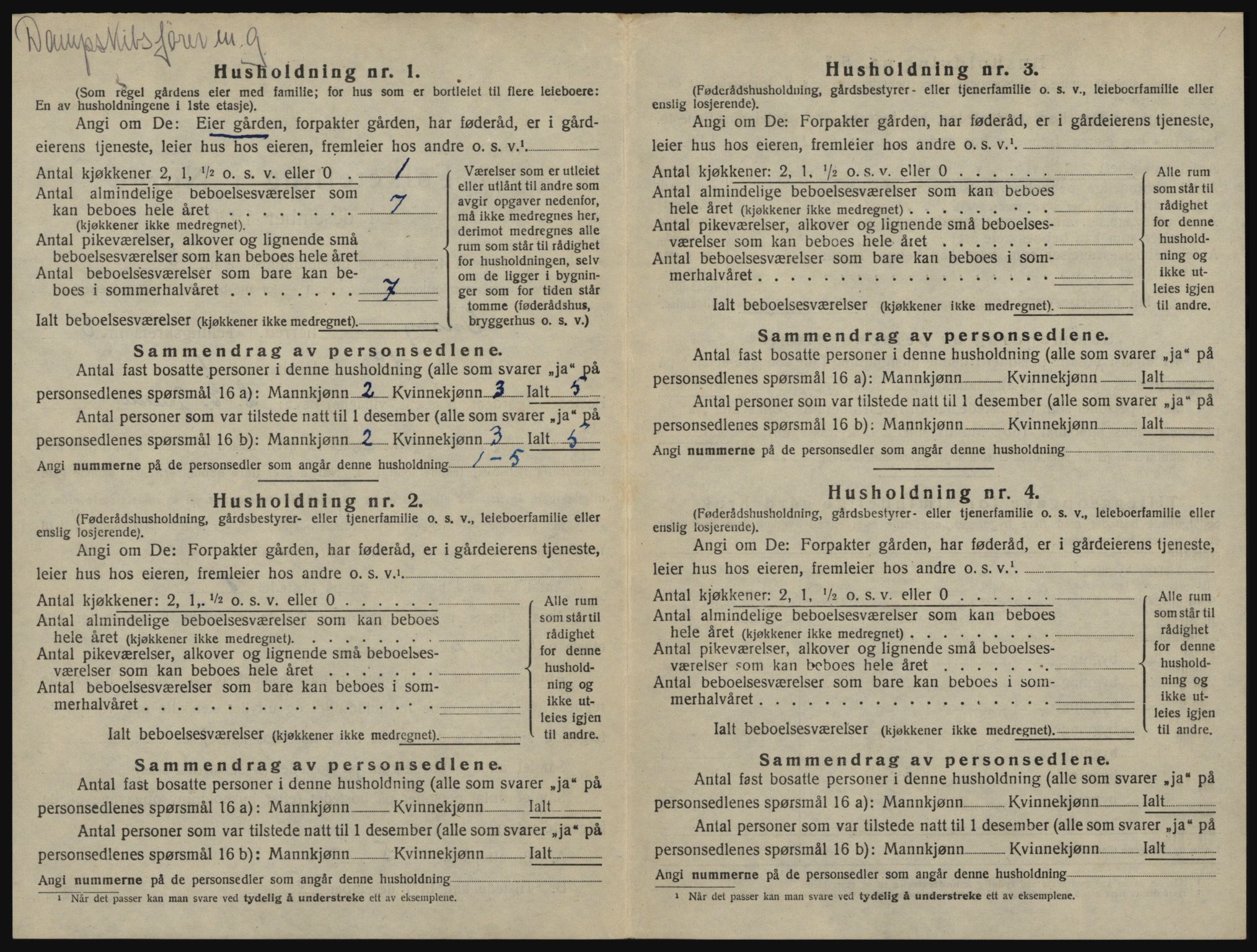 SAO, 1920 census for Onsøy, 1920, p. 945