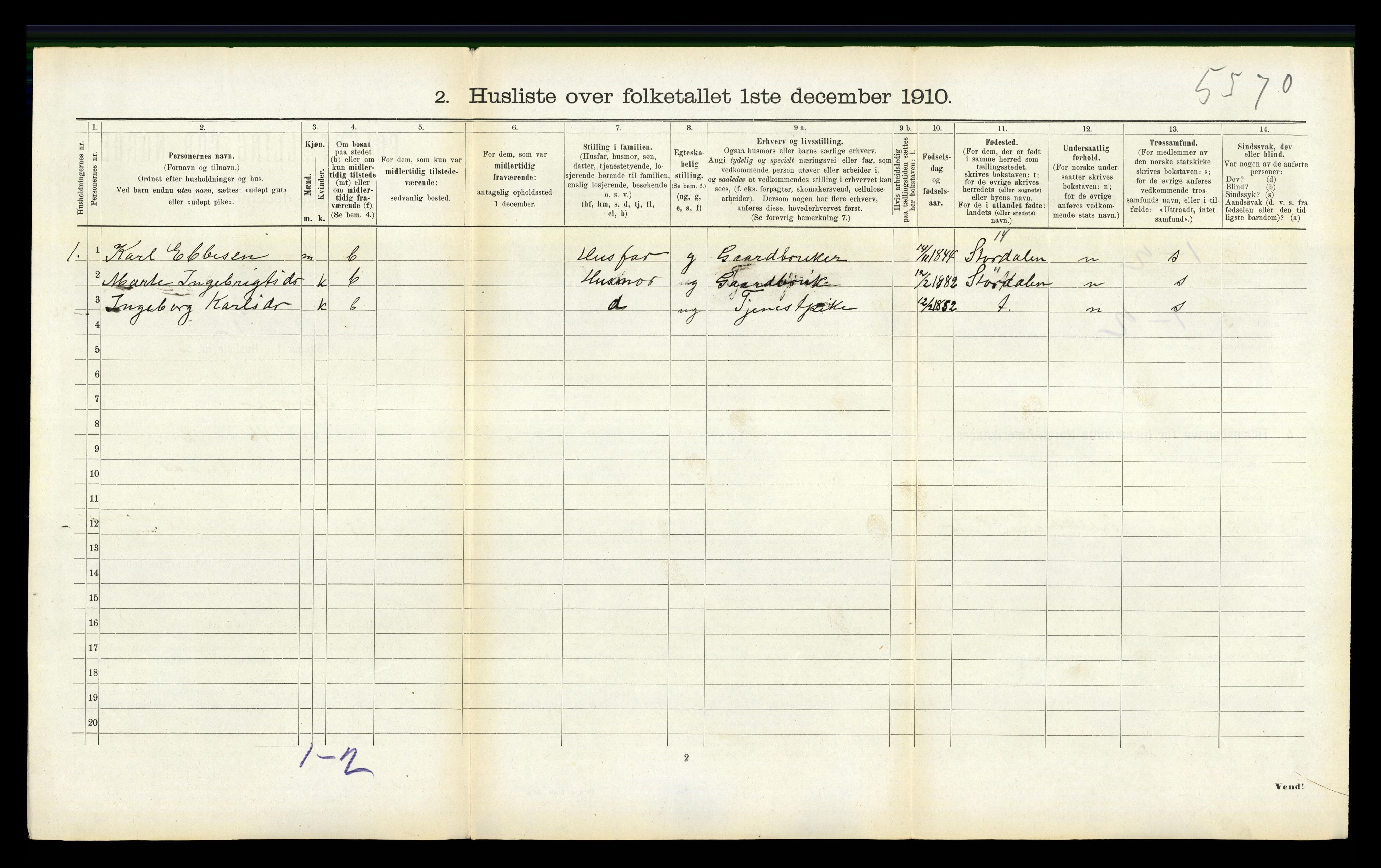 RA, 1910 census for Skodje, 1910, p. 240