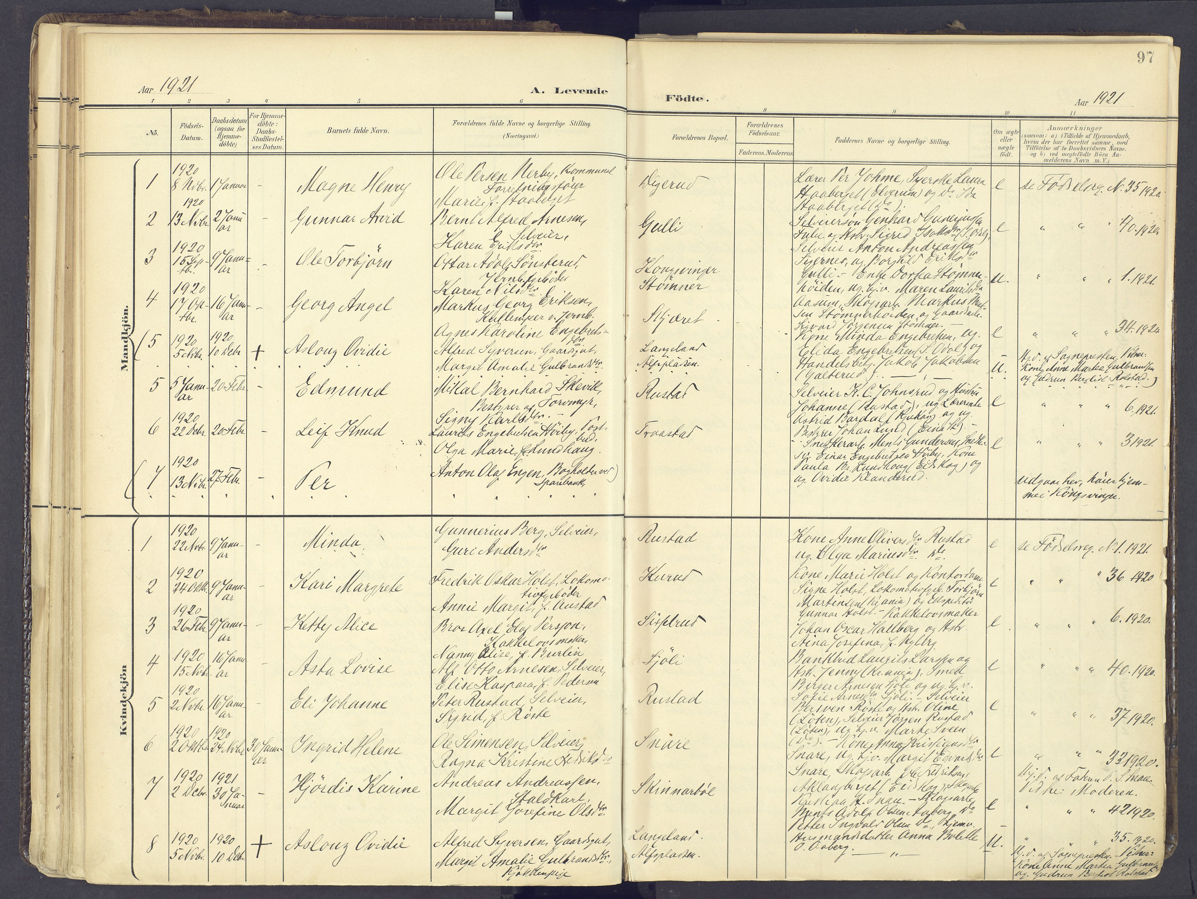 Vinger prestekontor, AV/SAH-PREST-024/H/Ha/Haa/L0017: Parish register (official) no. 17, 1901-1927, p. 97