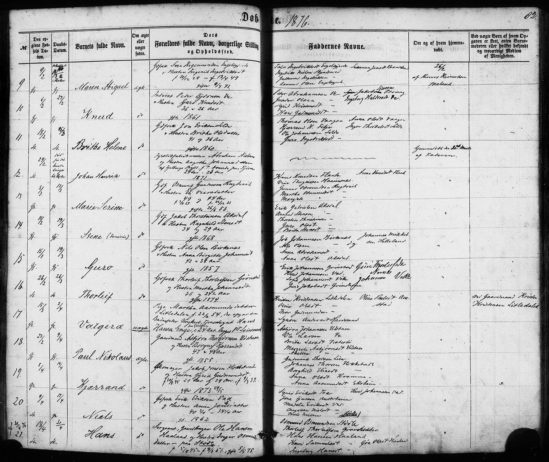 Etne sokneprestembete, SAB/A-75001/H/Haa: Parish register (official) no. A 9, 1862-1878, p. 82