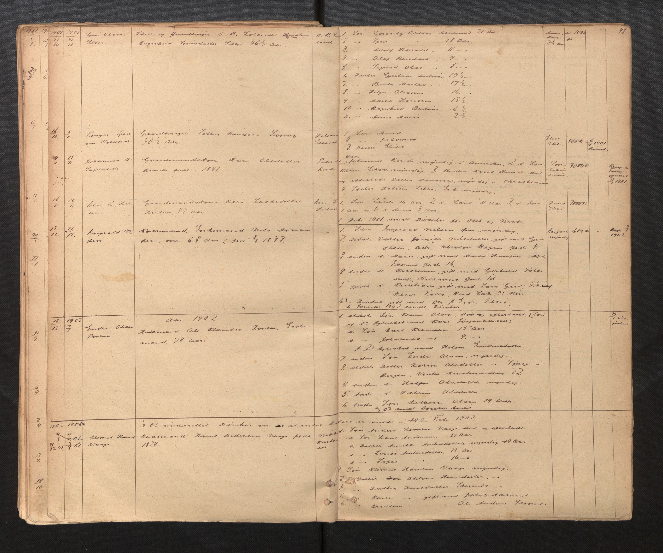 Lensmannen i Hyllestad, AV/SAB-A-28301/0006/L0005: Dødsfallprotokoll, 1882-1912, p. 48