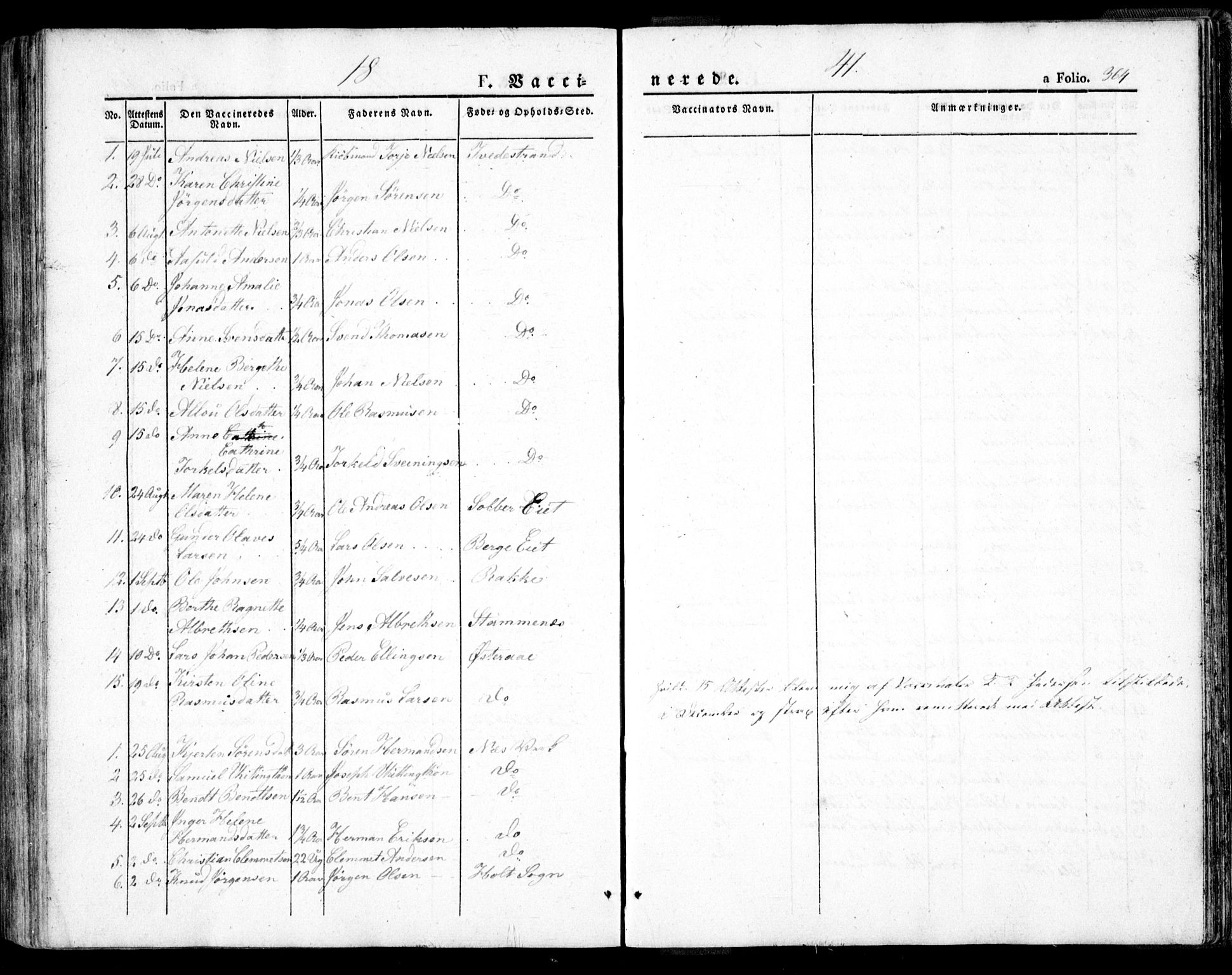 Holt sokneprestkontor, AV/SAK-1111-0021/F/Fa/L0007: Parish register (official) no. A 7, 1836-1848, p. 364